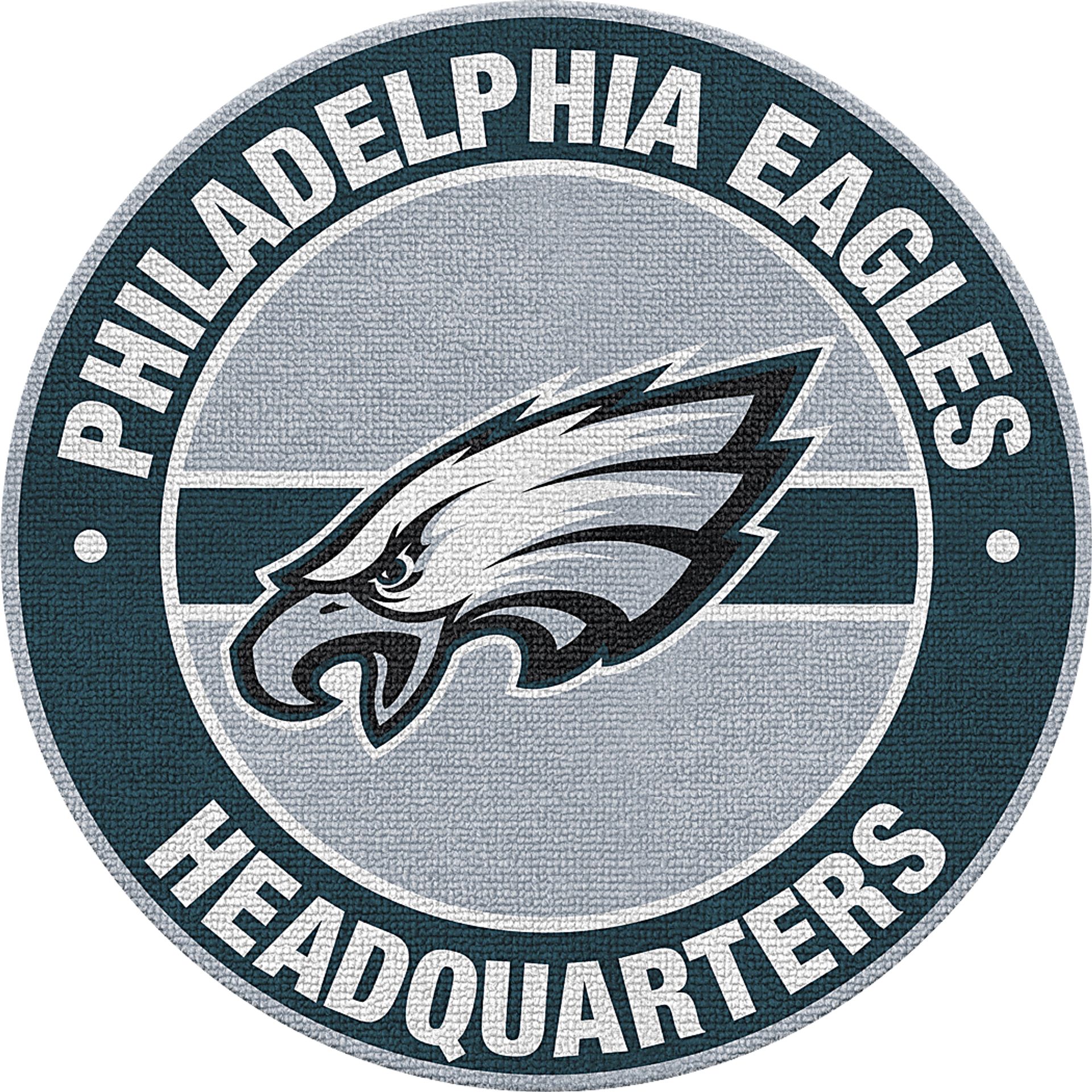 Philadelphia Eagles Green 5' Round Headquarters Rug - Image 1