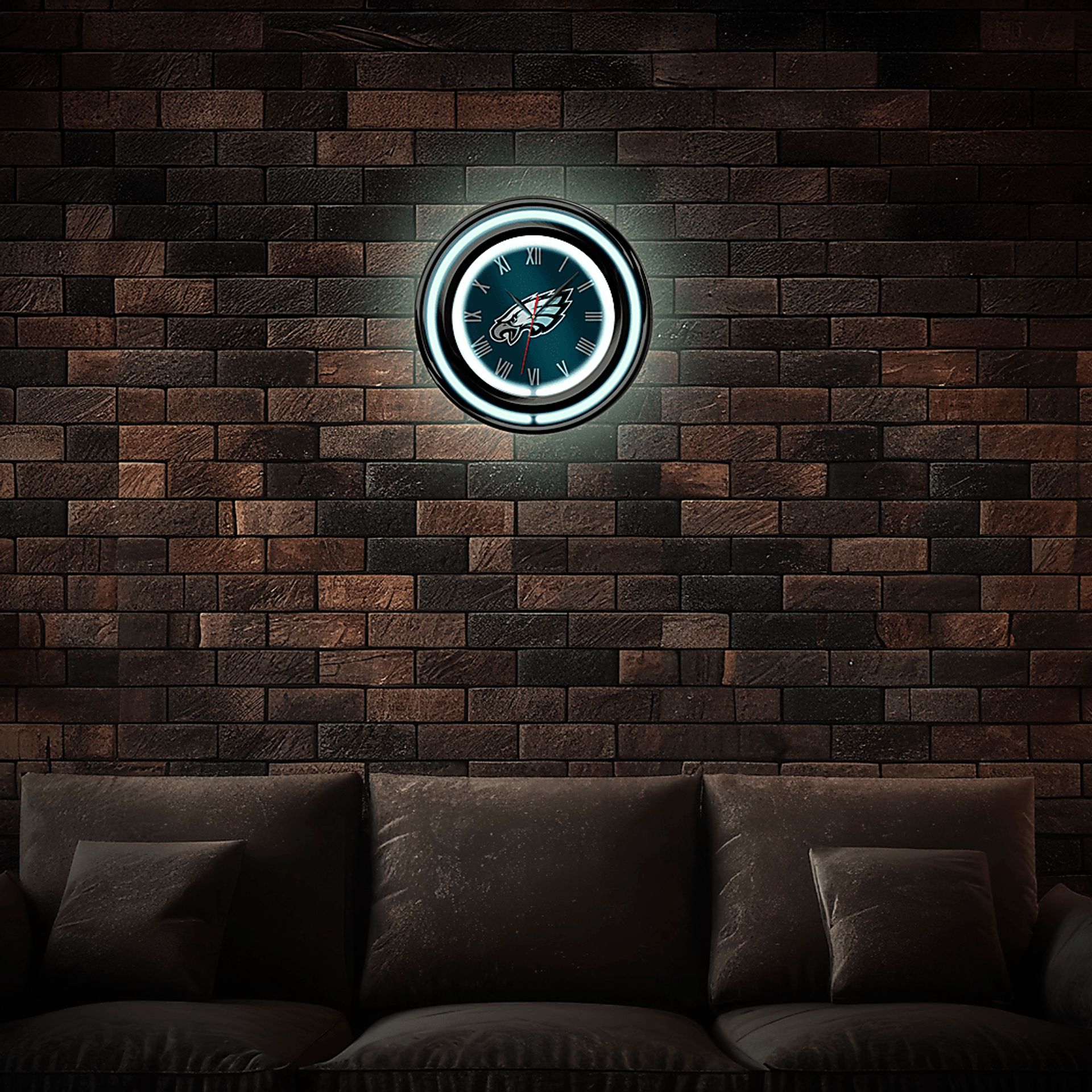 Philadelphia Eagles Green Neon Wall Clock - Image 2