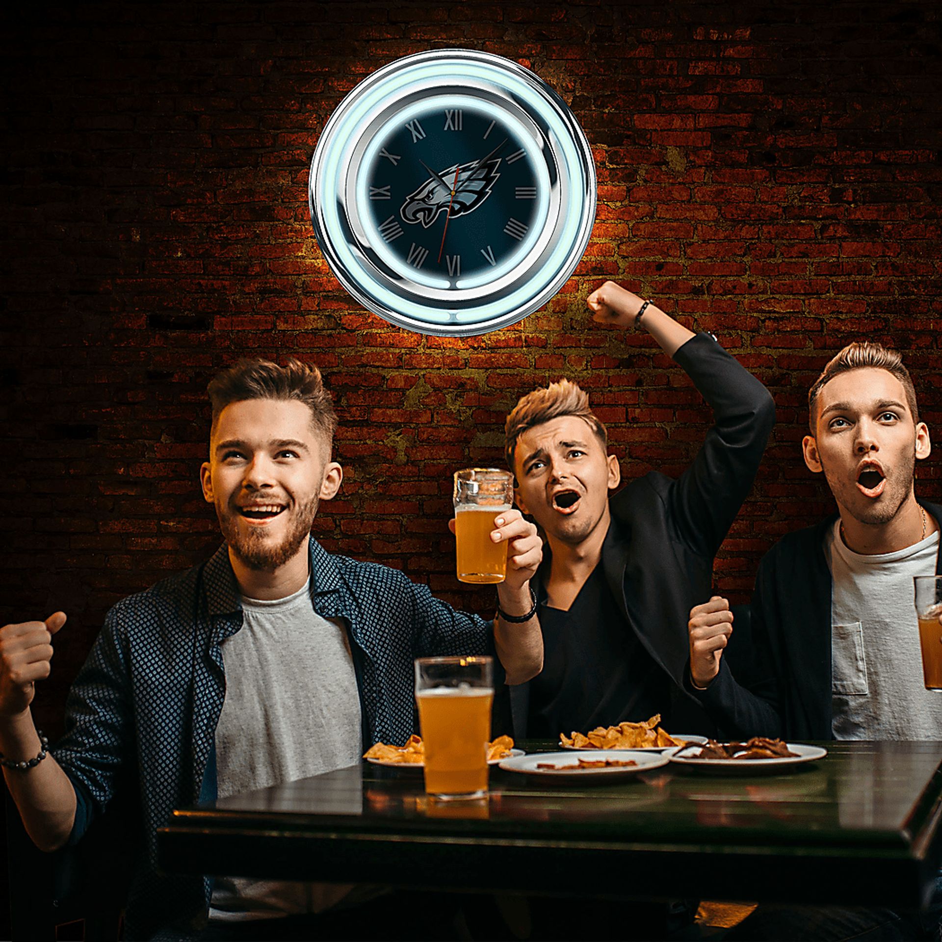 Philadelphia Eagles Green Neon Wall Clock - Image 5