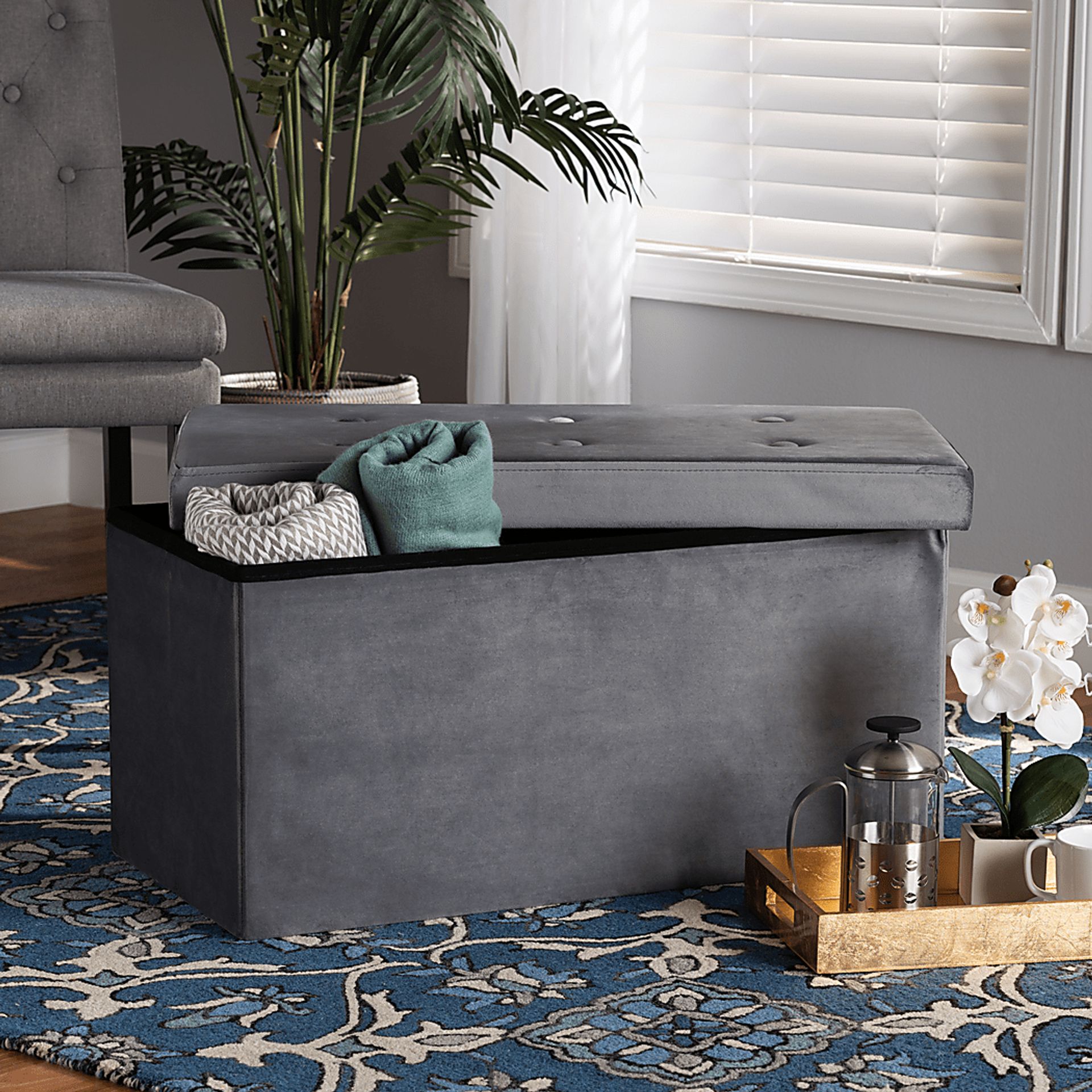 Philox Charcoal Ottoman - Image 7