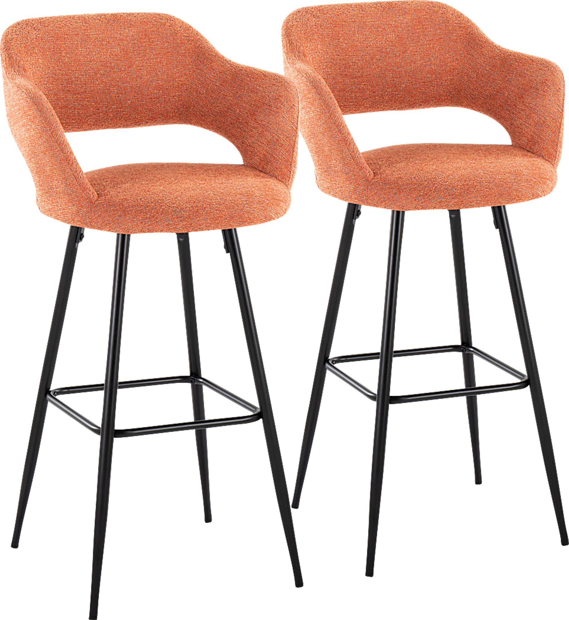 Phinizy Orange Barstool, Set of 2 - Image 1