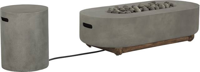 Phoenix Gray Large Oval Fire Pit - Thumbnail - Image 3