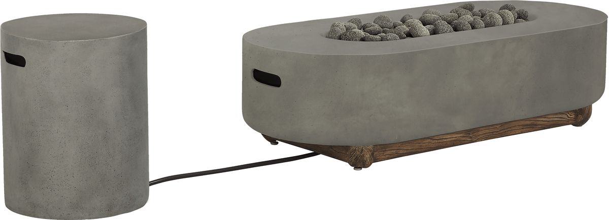 Phoenix Gray Concrete Outdoor Oval Fire Pit | Rooms to Go