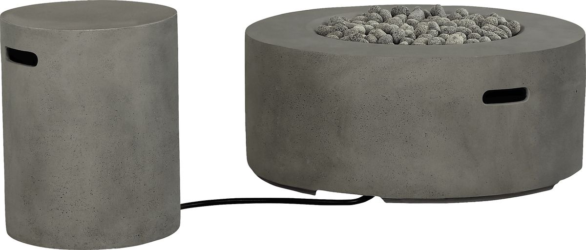 Phoenix Gray Concrete Outdoor Round Fire Pit | Rooms to Go
