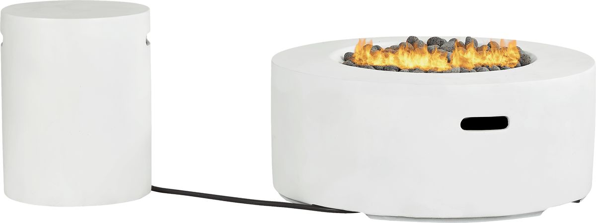 Phoenix White Colors,White Concrete Outdoor Round Fire Pit | Rooms to Go