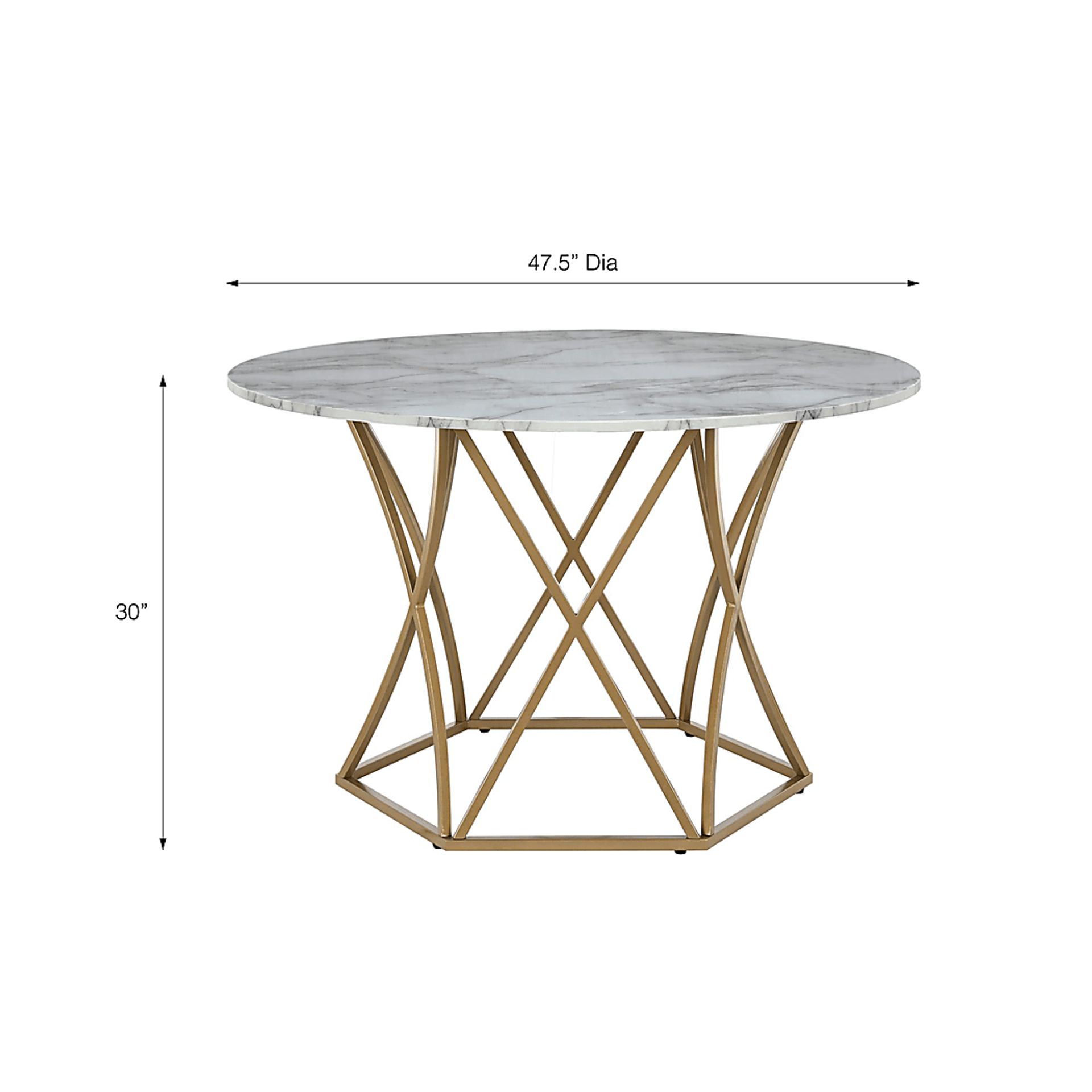 CosmoLiving Elle Carrara Round Dining Table - Image 6