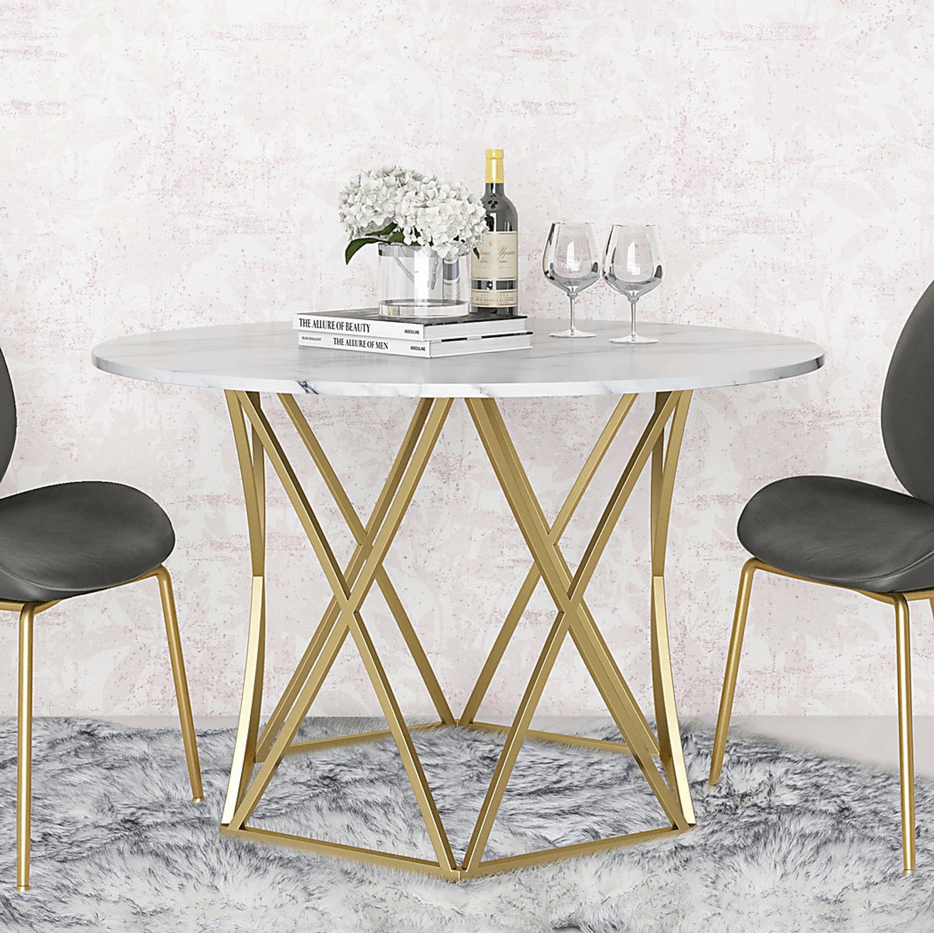 CosmoLiving Elle Carrara Round Dining Table - Image 7