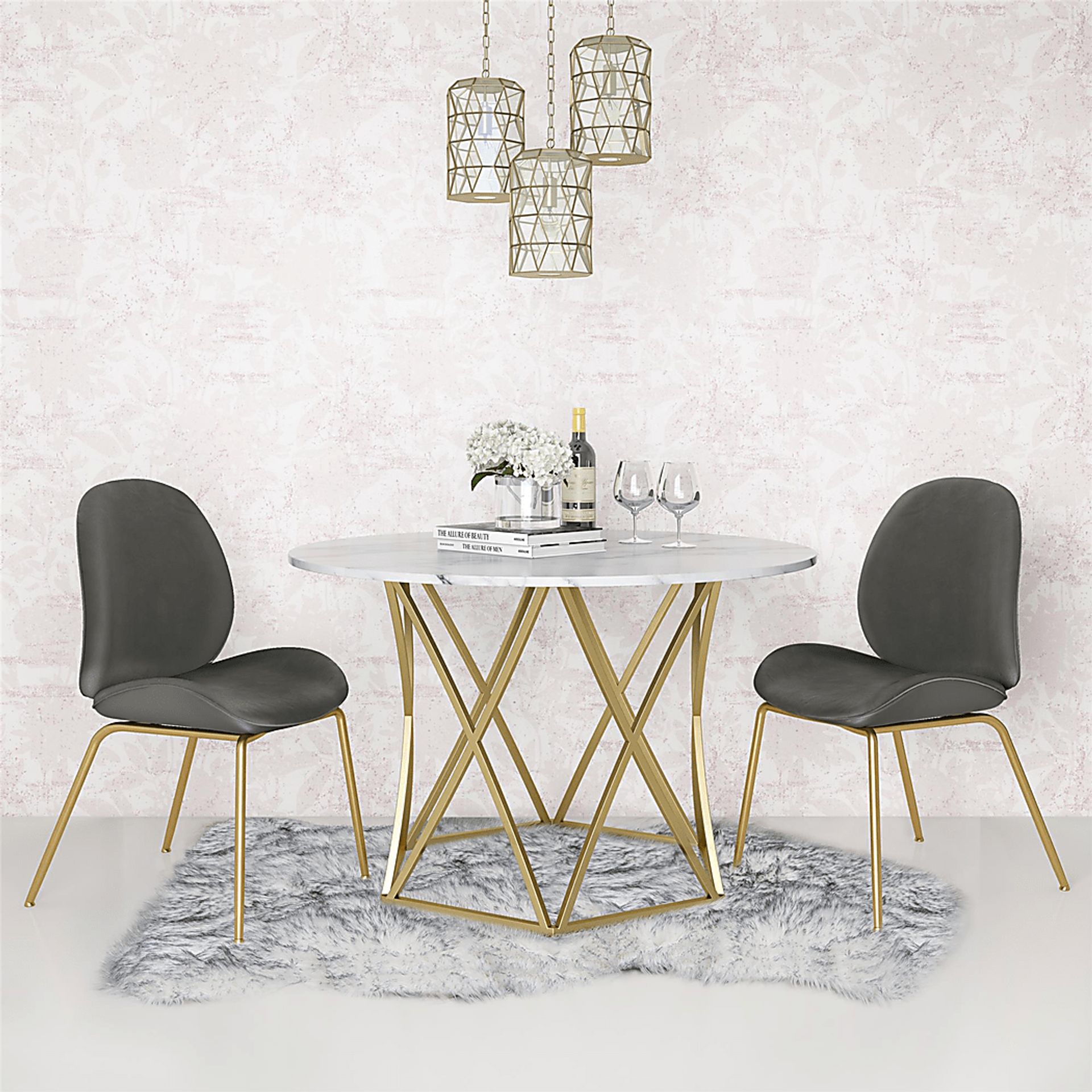 CosmoLiving Elle Carrara Round Dining Table - Image 8