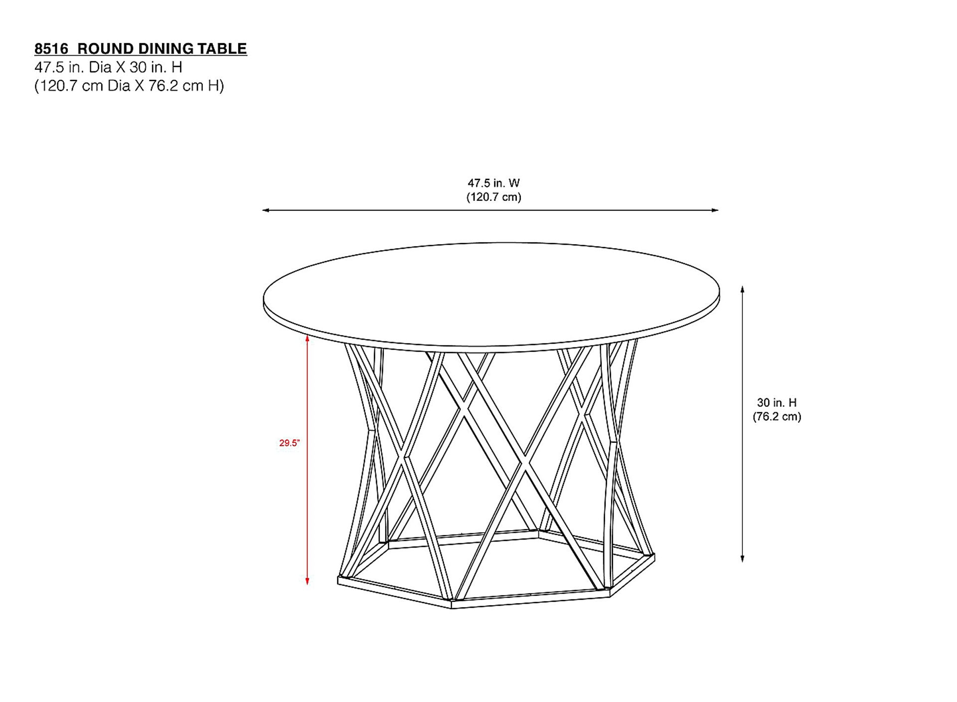CosmoLiving Elle Carrara Round Dining Table - Image 9