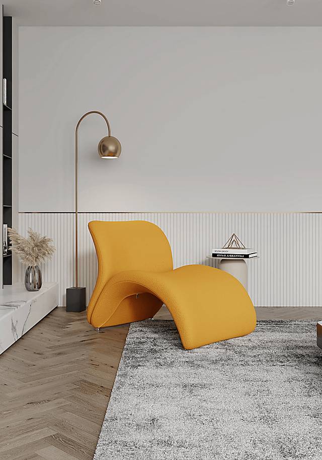 Picardy Yellow Accent Chair - Thumbnail - Image 2