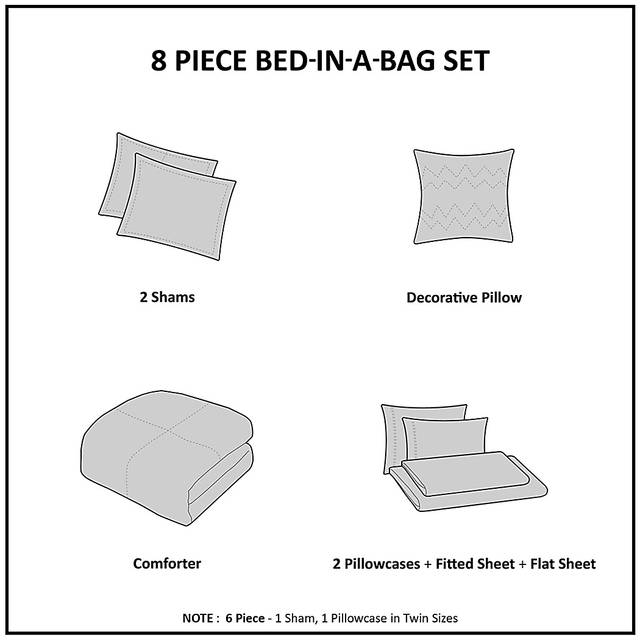Picayne Blue Twin Comforter Set - Thumbnail - Image 15