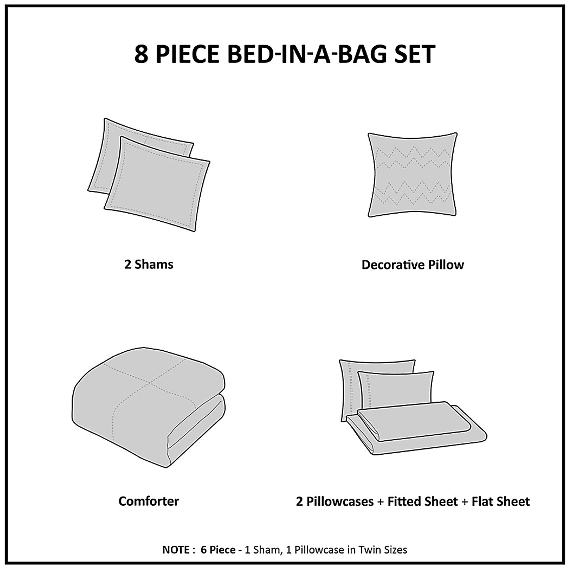 Picayne Blue 8 Pc Full Comforter Set - Image 15