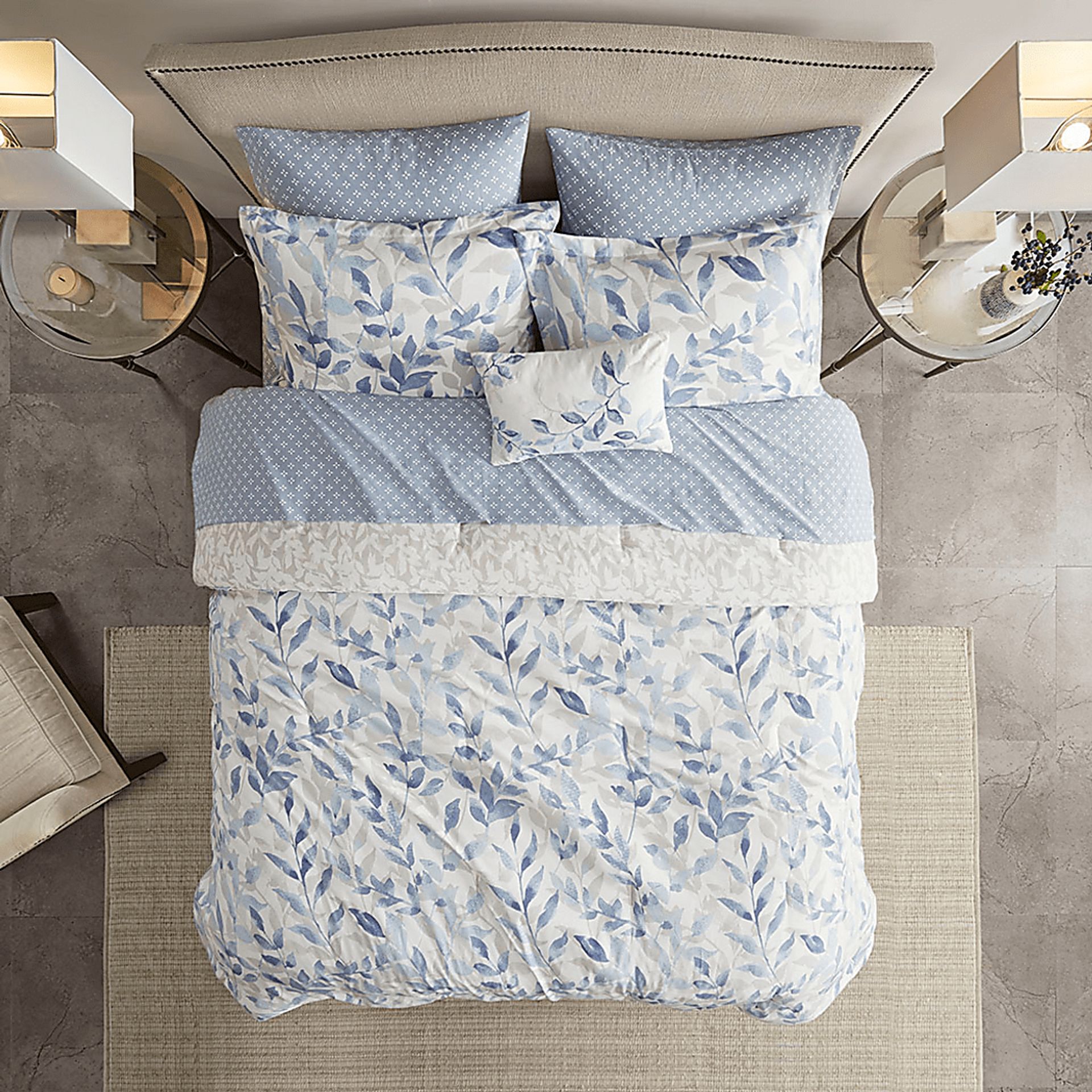Picayne Blue 8 Pc Full Comforter Set - Image 17