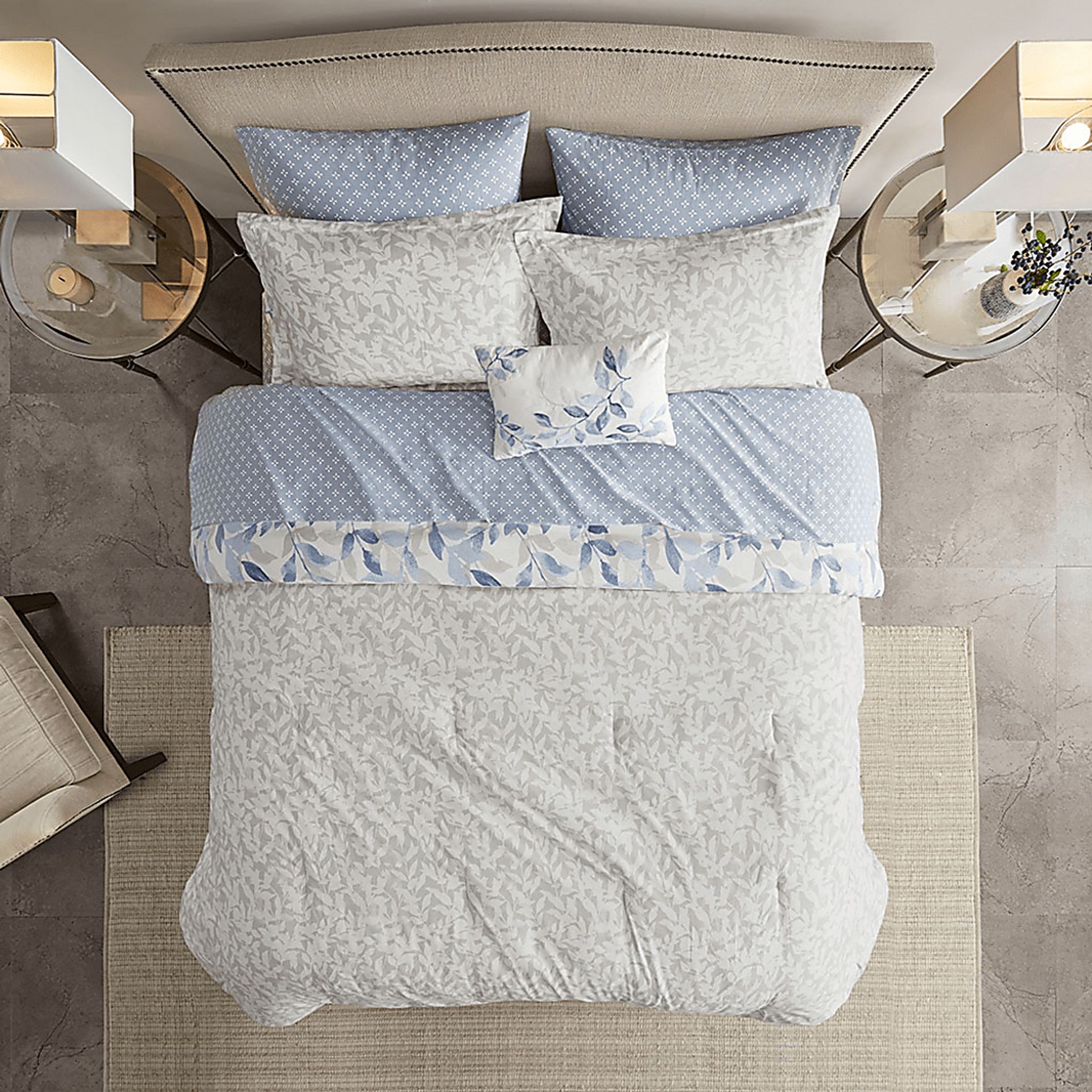 Picayne Blue 8 Pc Full Comforter Set - Image 18