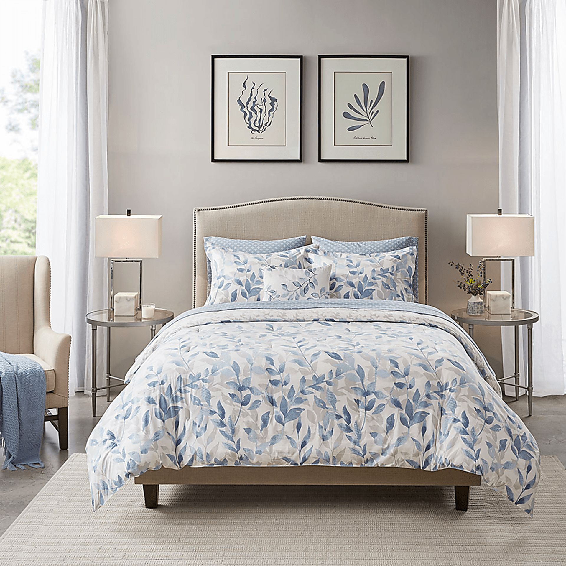 Picayne Blue 8 Pc Full Comforter Set - Image 21