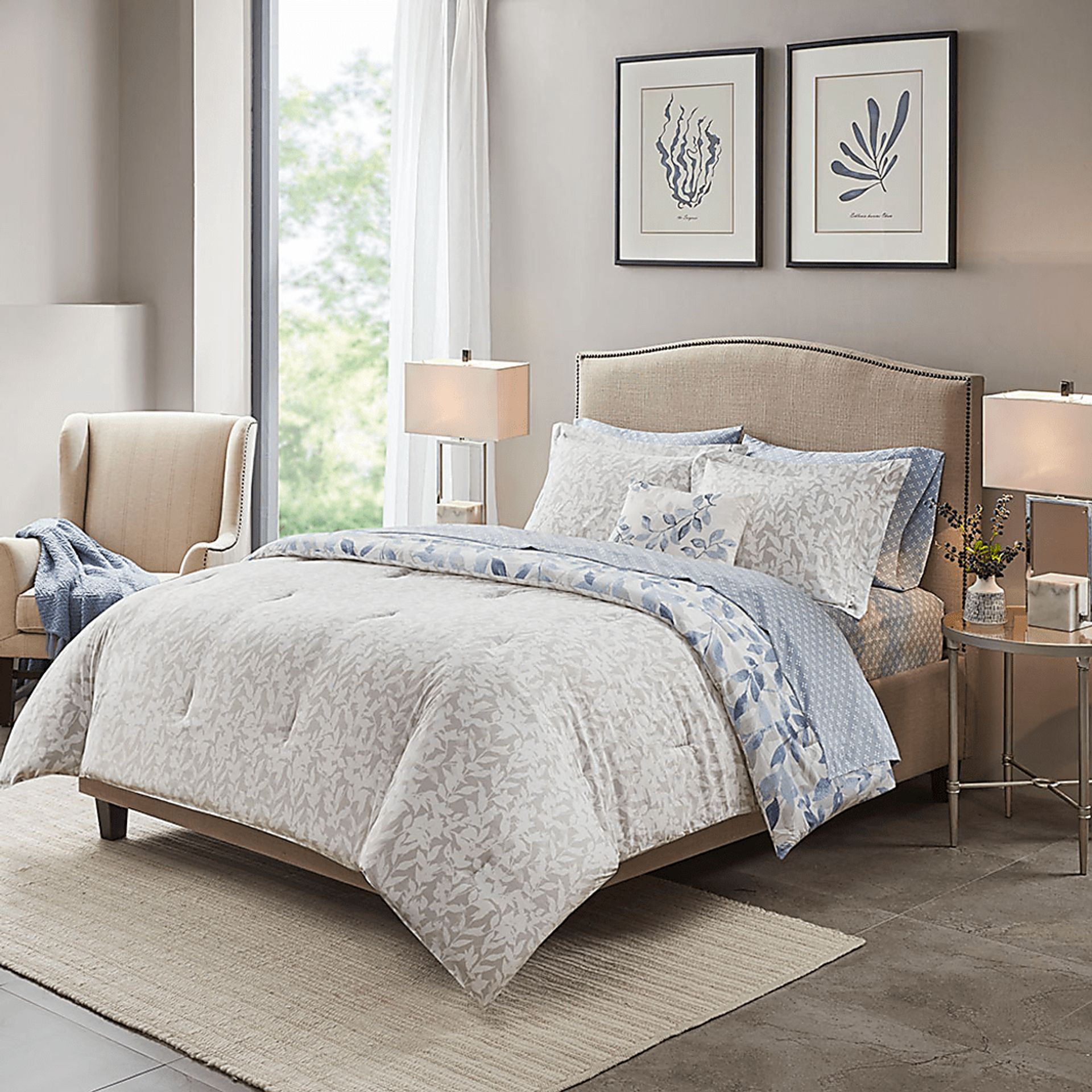 Picayne Blue 8 Pc Full Comforter Set - Image 23