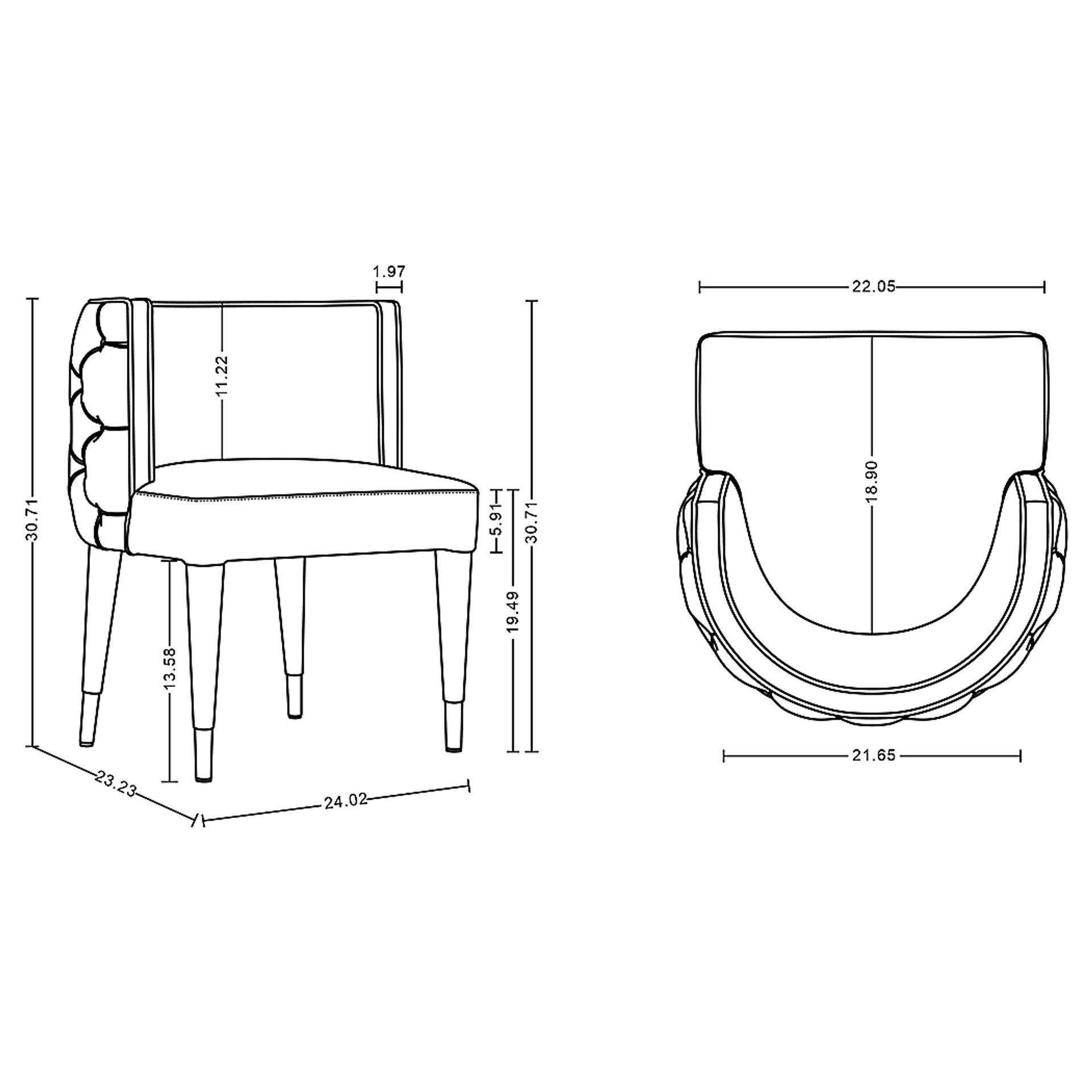 Pickeral Nude Side Chair - Image 10