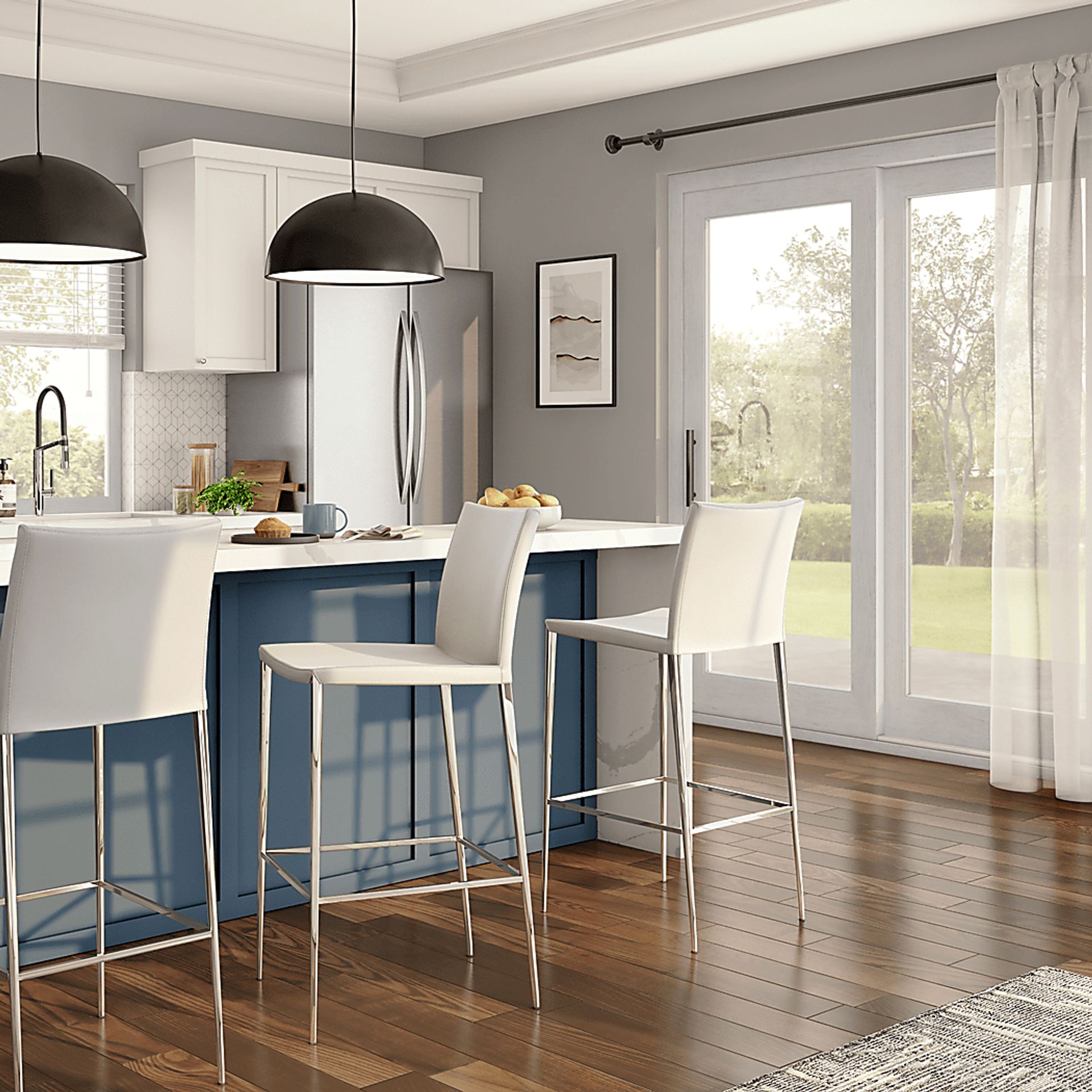 Pidea White Barstool - Image 2