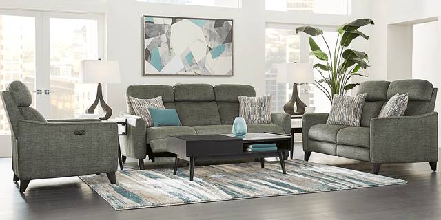 Pierceton Gray 3 Pc Living Room with Reclining Sofa - Thumbnail - Image 1