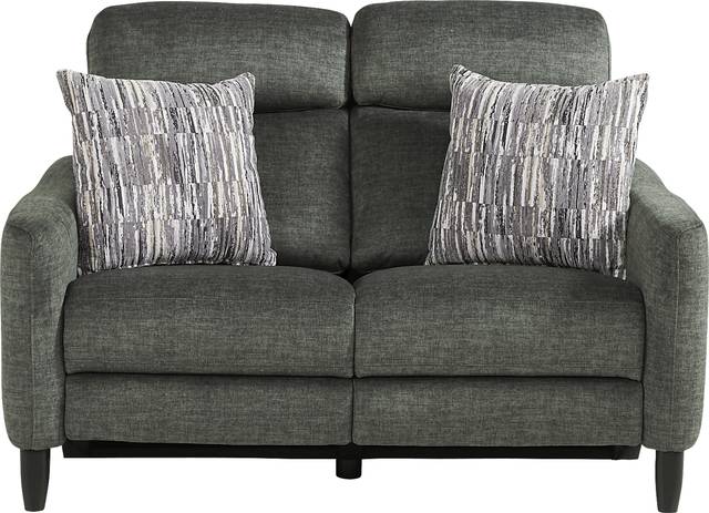 Pierceton Gray Dual Power Reclining Loveseat - Thumbnail - Image 1