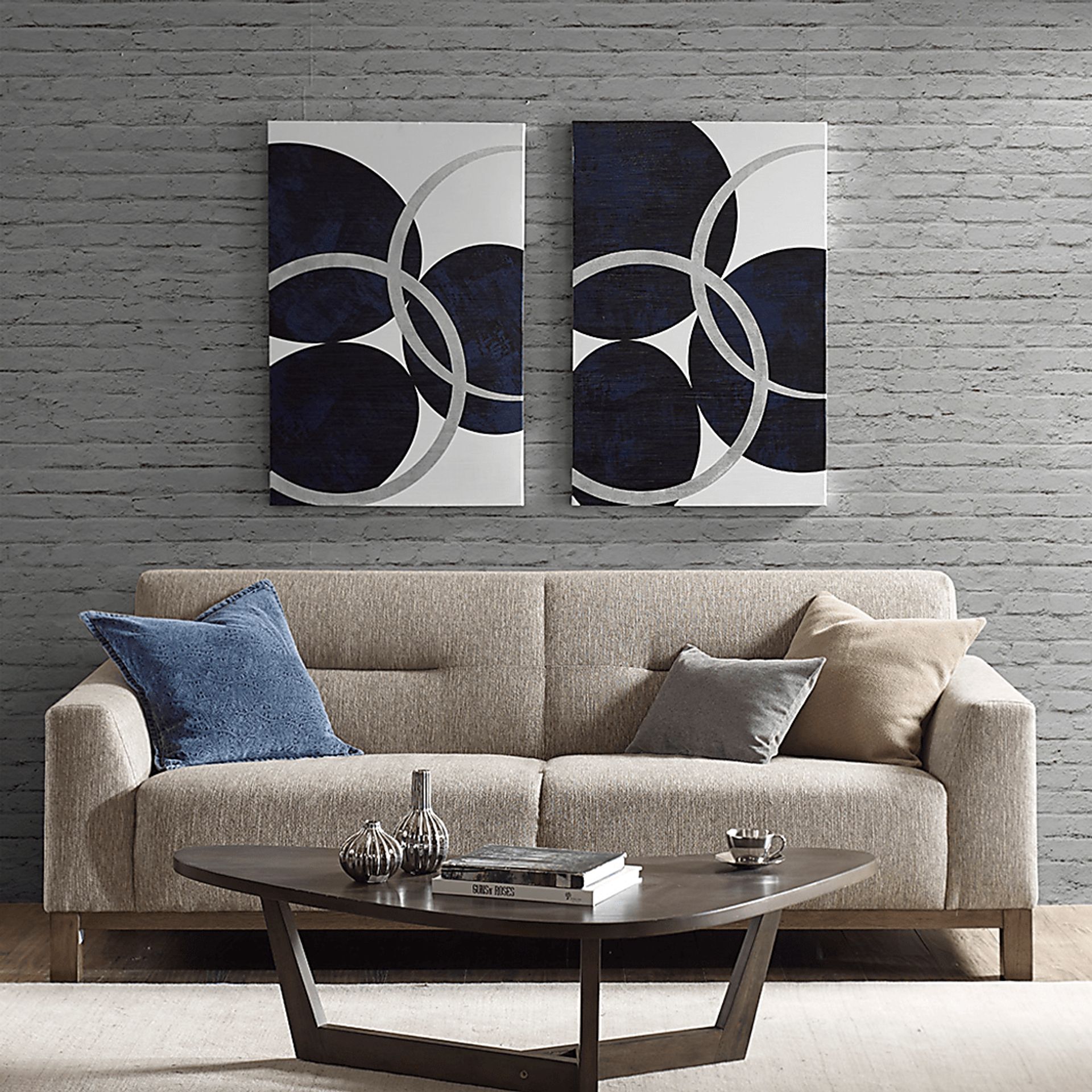 Piercing Thoughts Navy Artwork, Set of 2 - Image 2