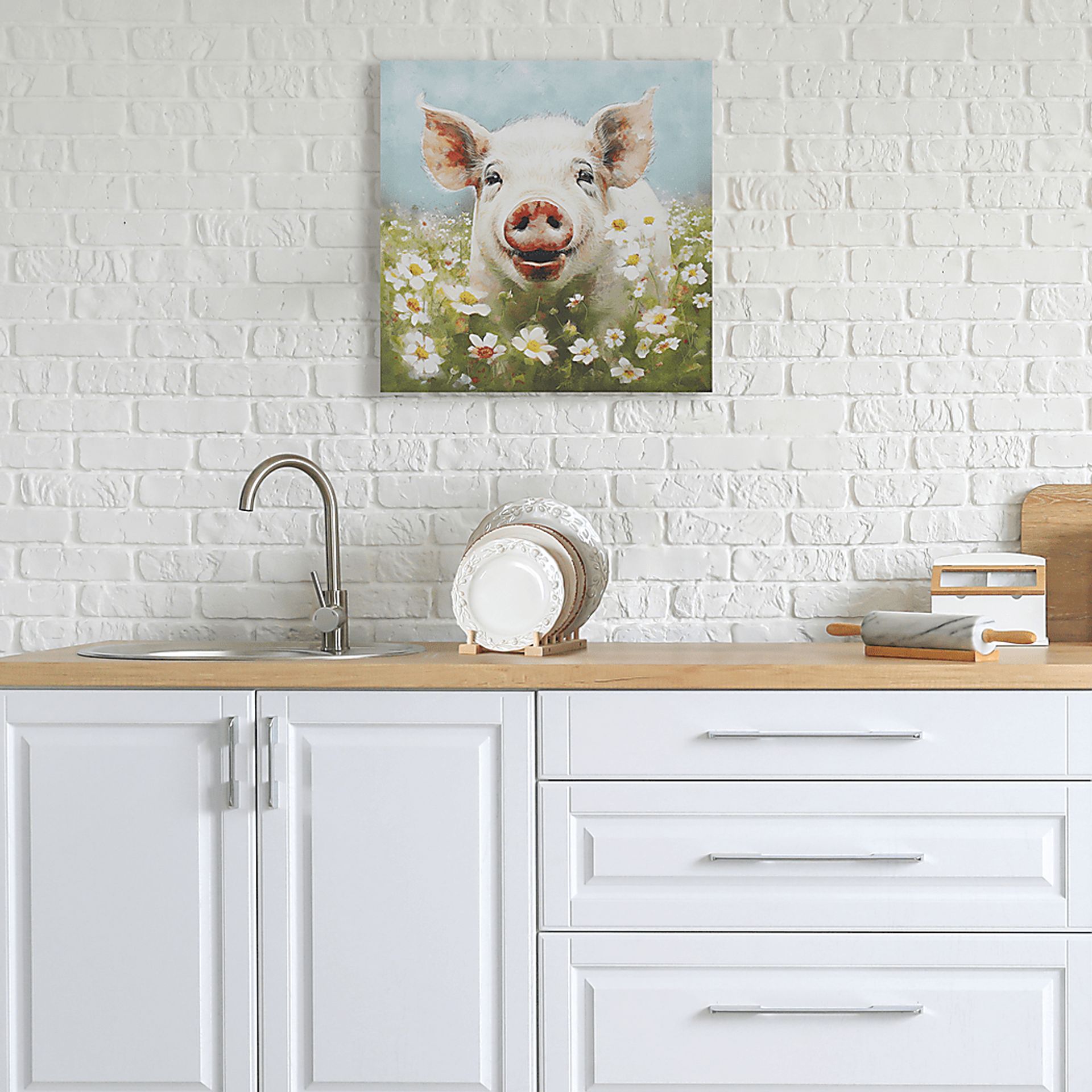 Pig In The Sun Green Wall Decor - Image 3