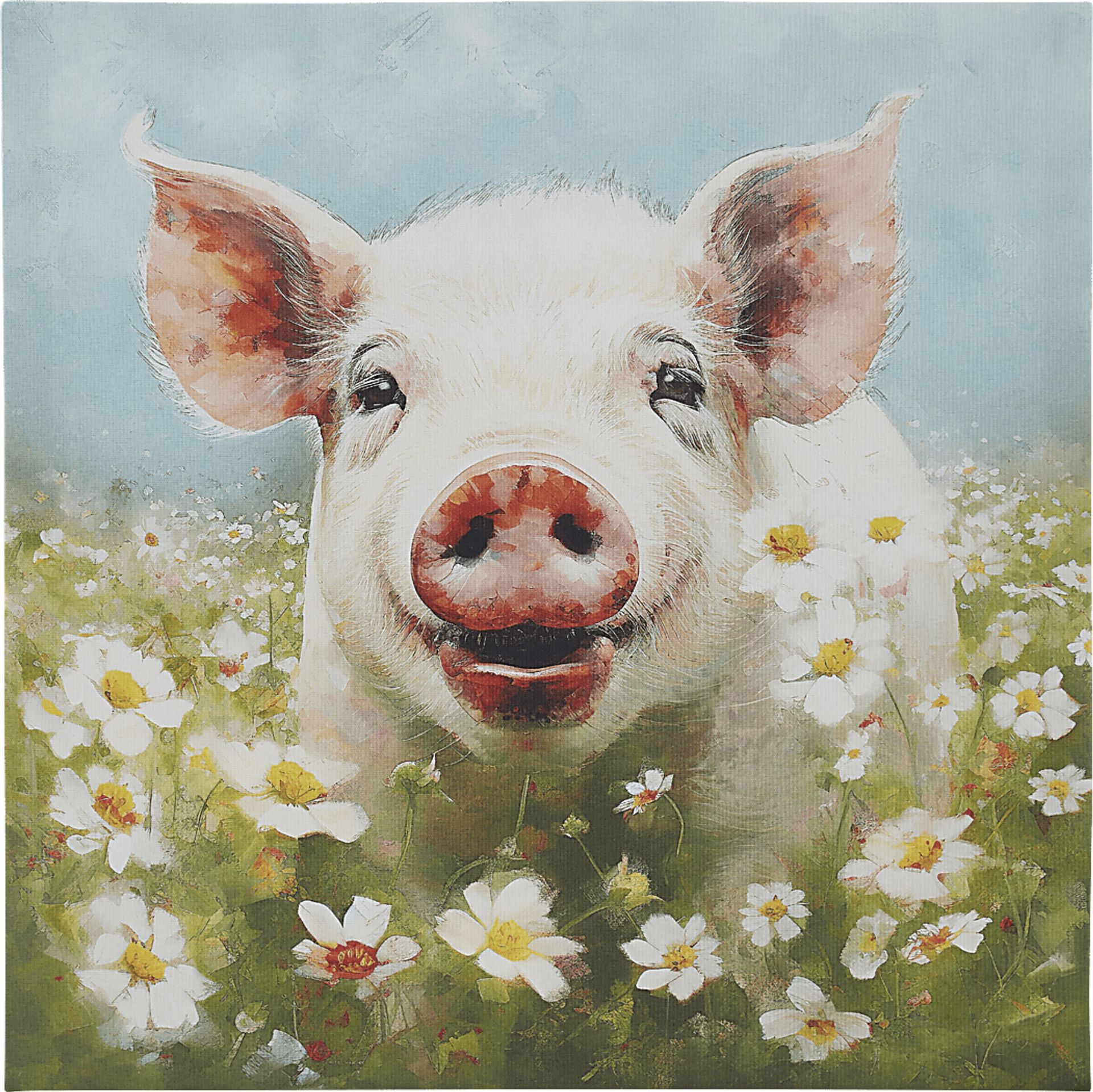 Pig In The Sun Green Wall Decor - Image 1