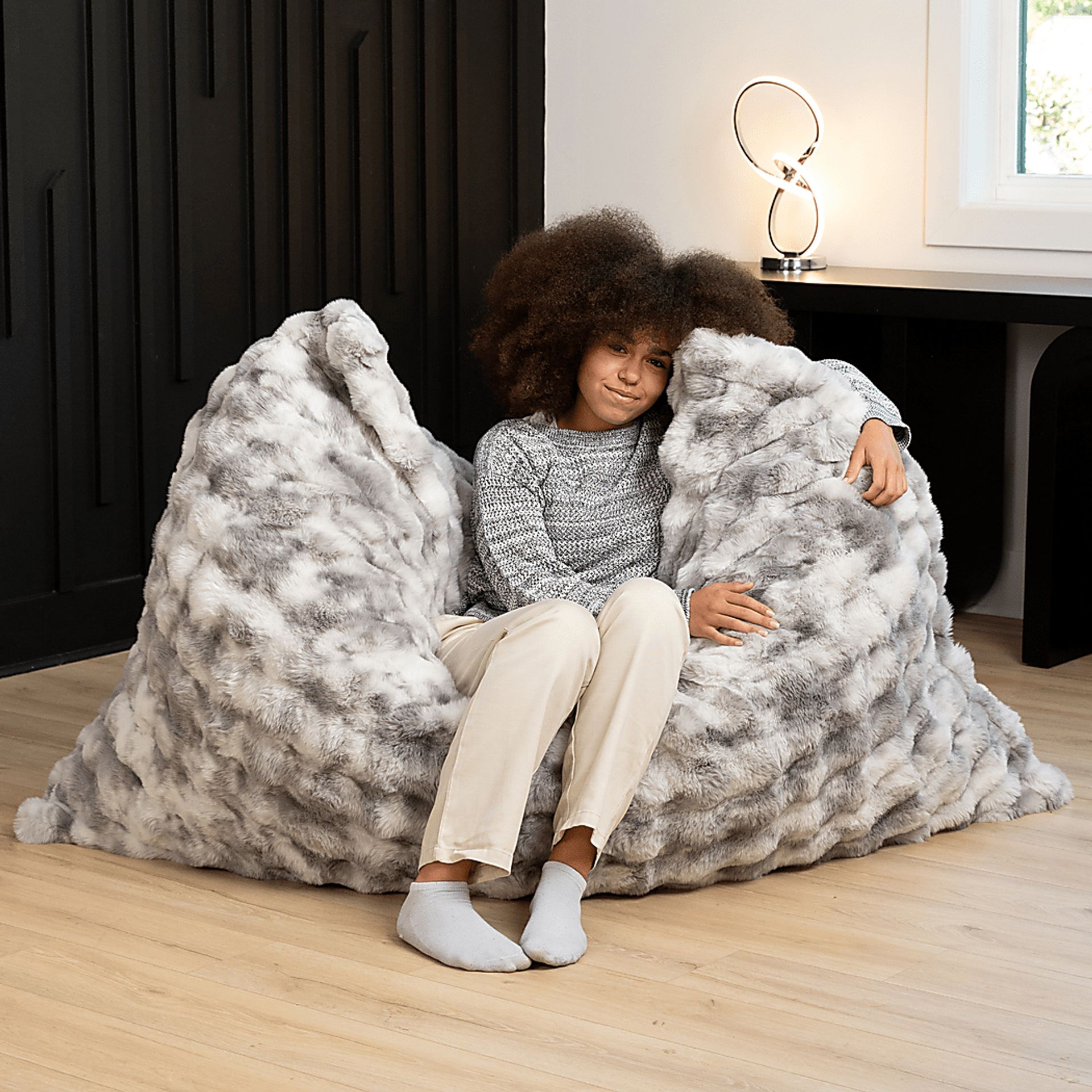 Pillow Saxx Lounge Puff Gray Lounger - Image 6