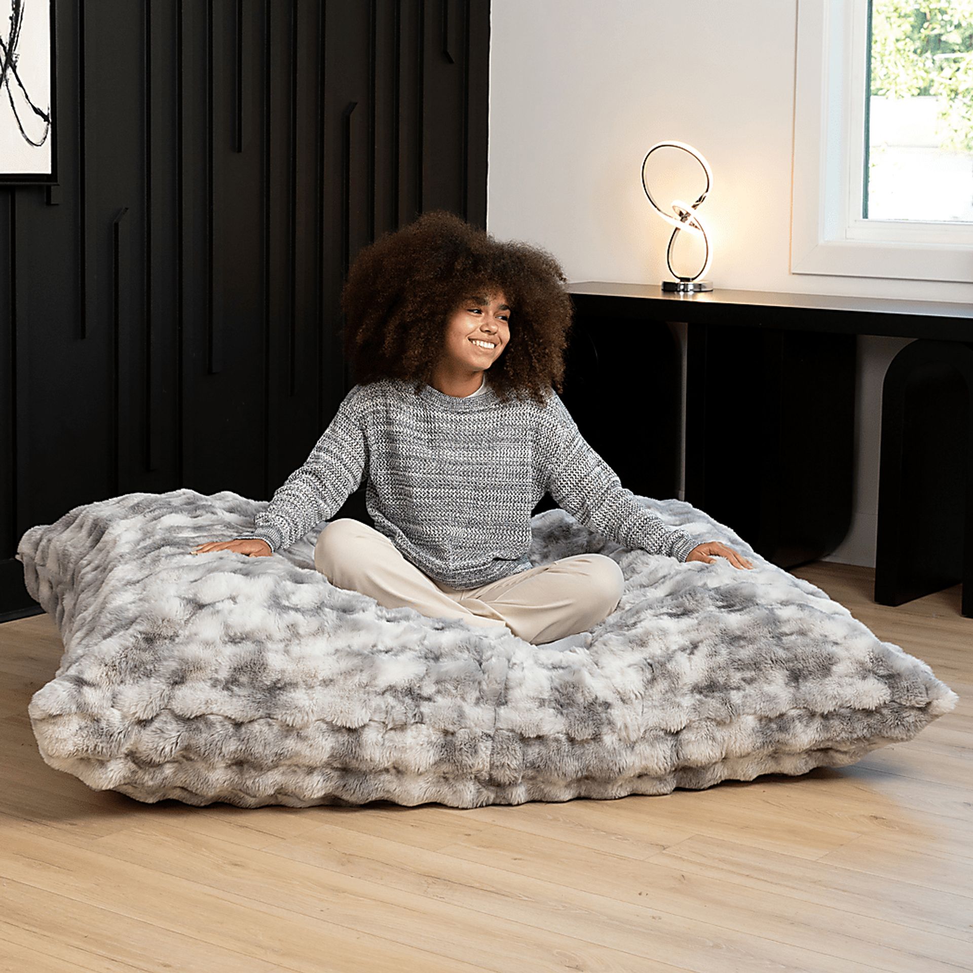 Pillow Saxx Lounge Puff Gray Lounger - Image 7