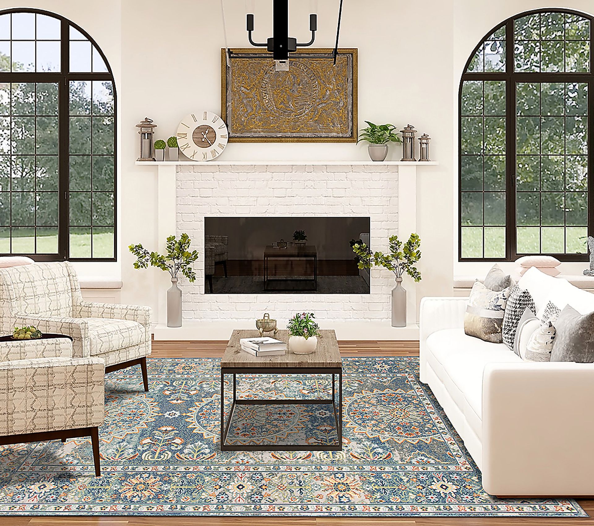 Pilvons Blue 5'1 x 7'6 Indoor/Outdoor Rug - Image 2