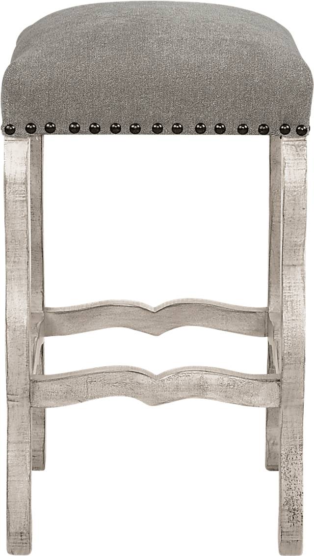 Cindy Crawford Home Pine Manor Gray Backless Barstool - Thumbnail - Image 2