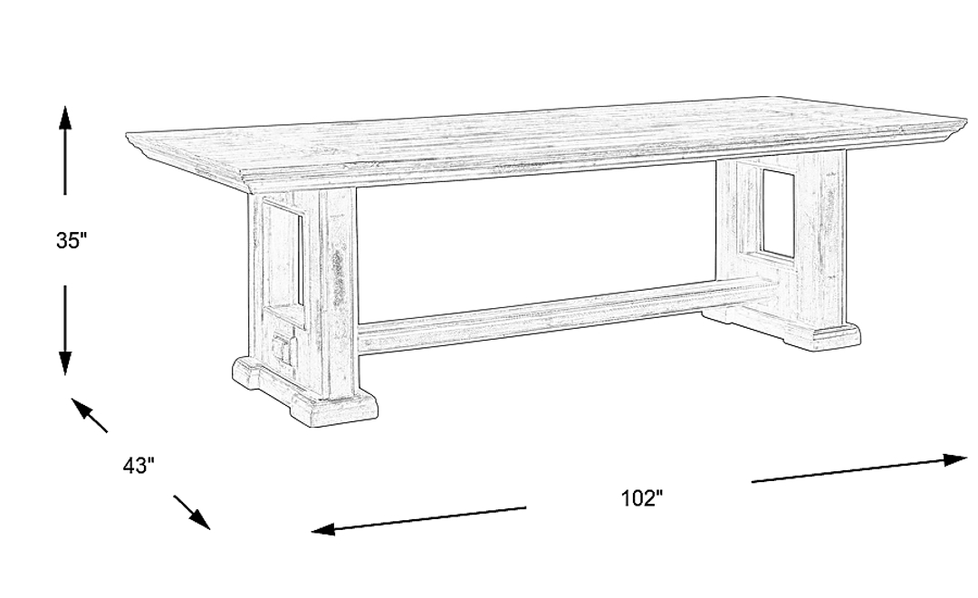 Cindy Crawford Home Pine Manor Brown 102 in. Dining Table