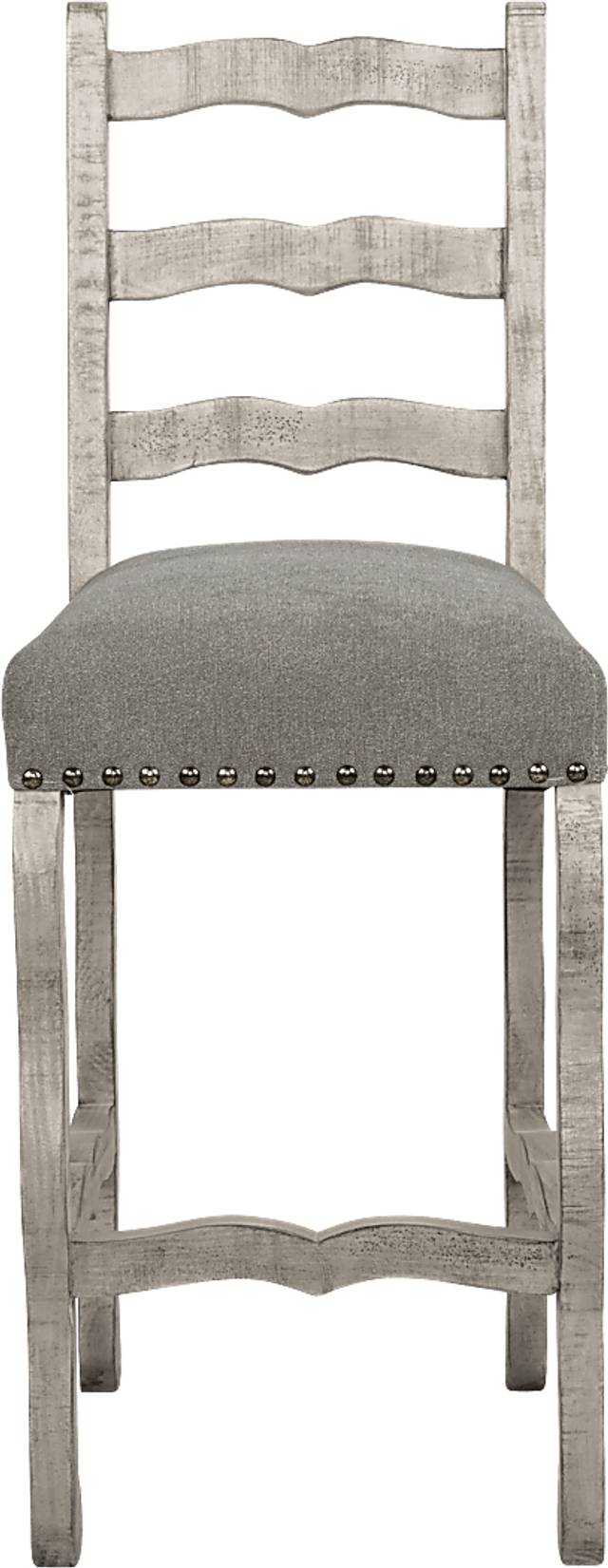 Cindy Crawford Home Pine Manor Gray Ladder Back Barstool - Thumbnail - Image 2