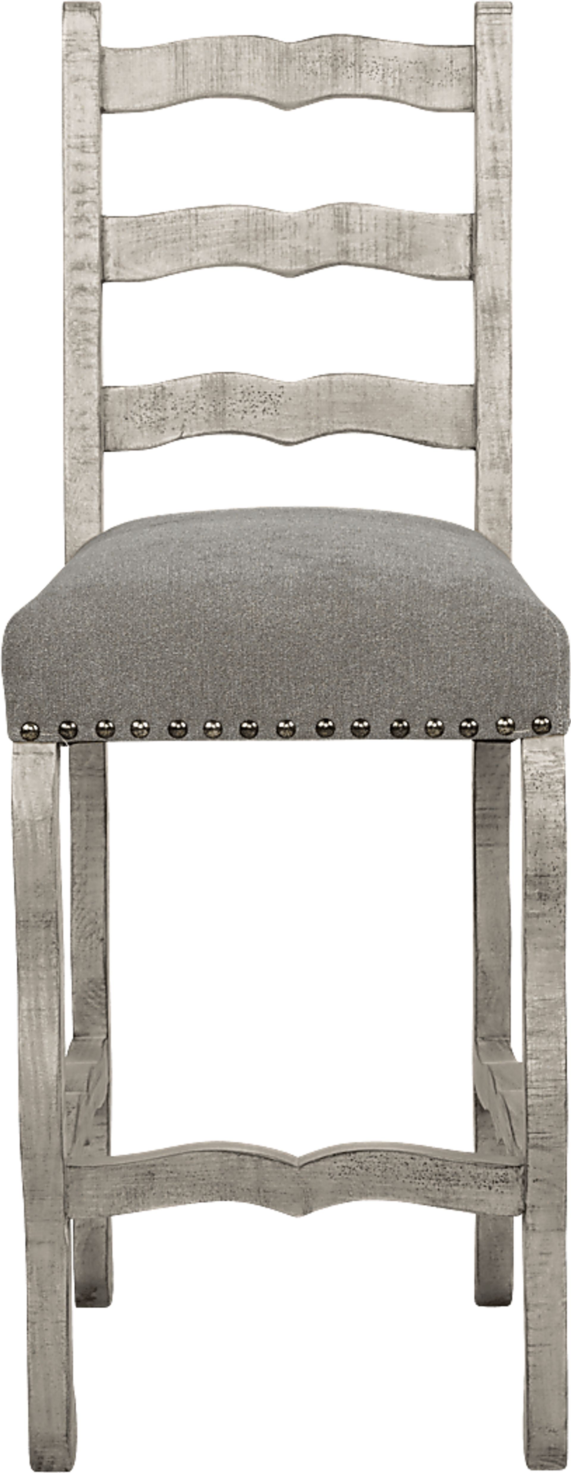 Cindy Crawford Home Pine Manor Gray Ladder Back Barstool - Image 2