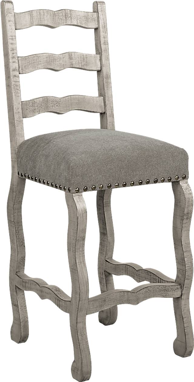 Cindy Crawford Home Pine Manor Gray Ladder Back Barstool - Thumbnail - Image 1