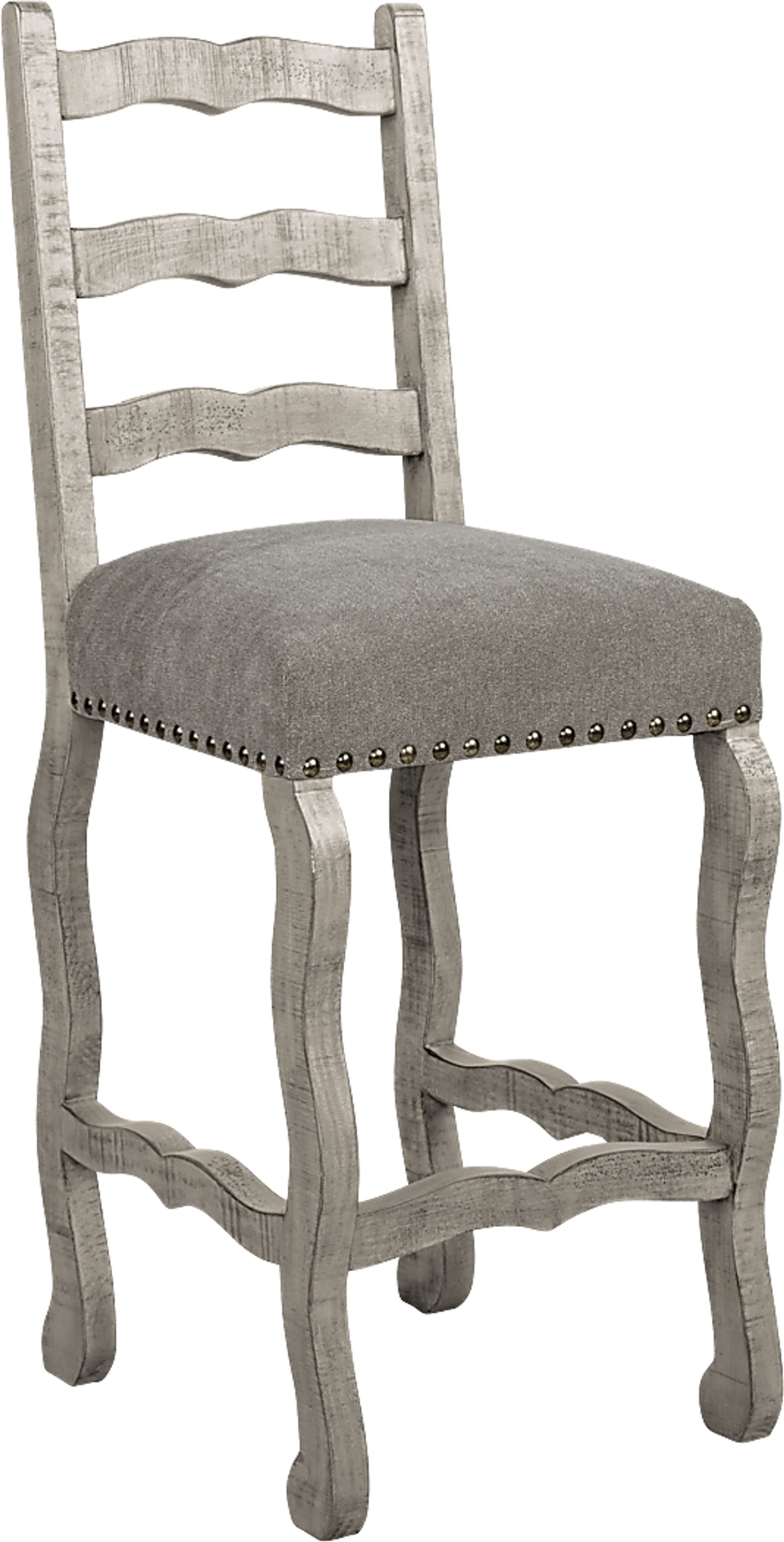 Cindy Crawford Home Pine Manor Gray Ladder Back Barstool - Image 1