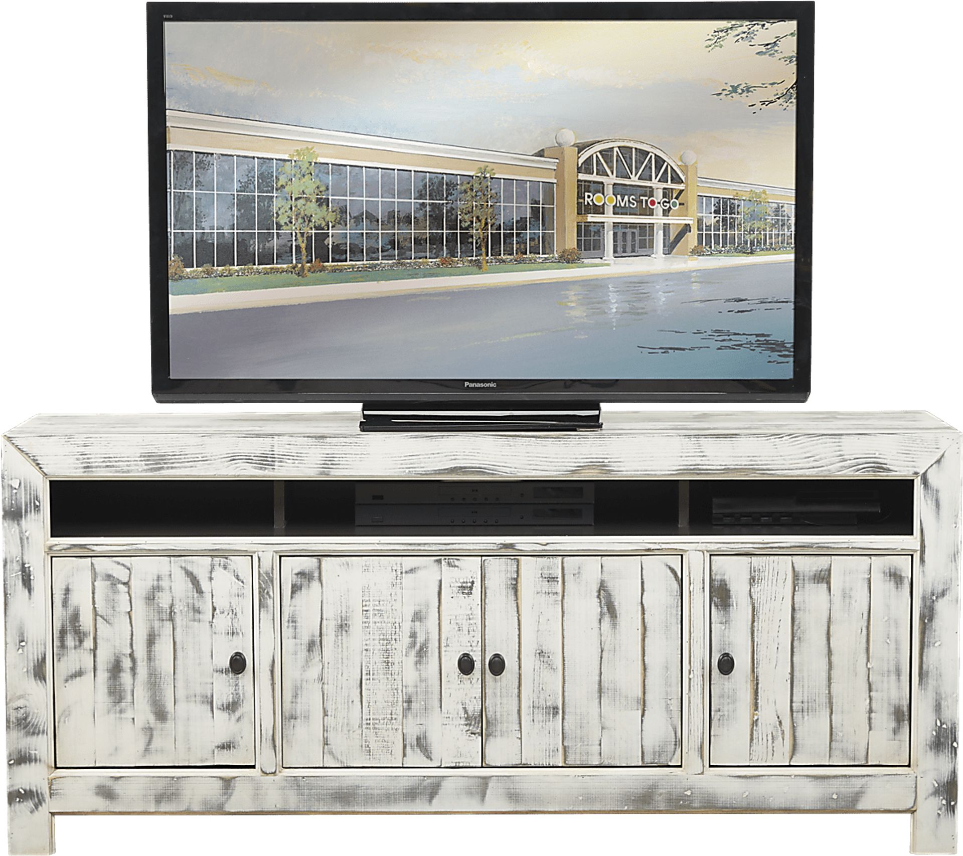 Pine Shores White 66 in. Console - Image 1