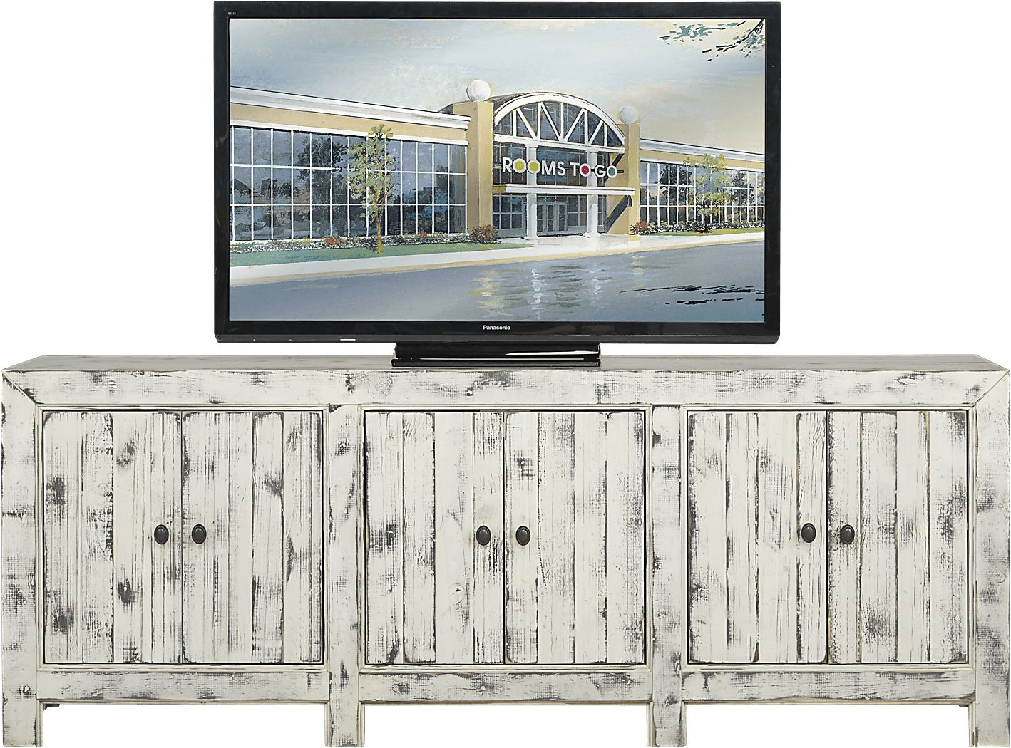 Pine Shores White 80 in. Console Rooms To Go