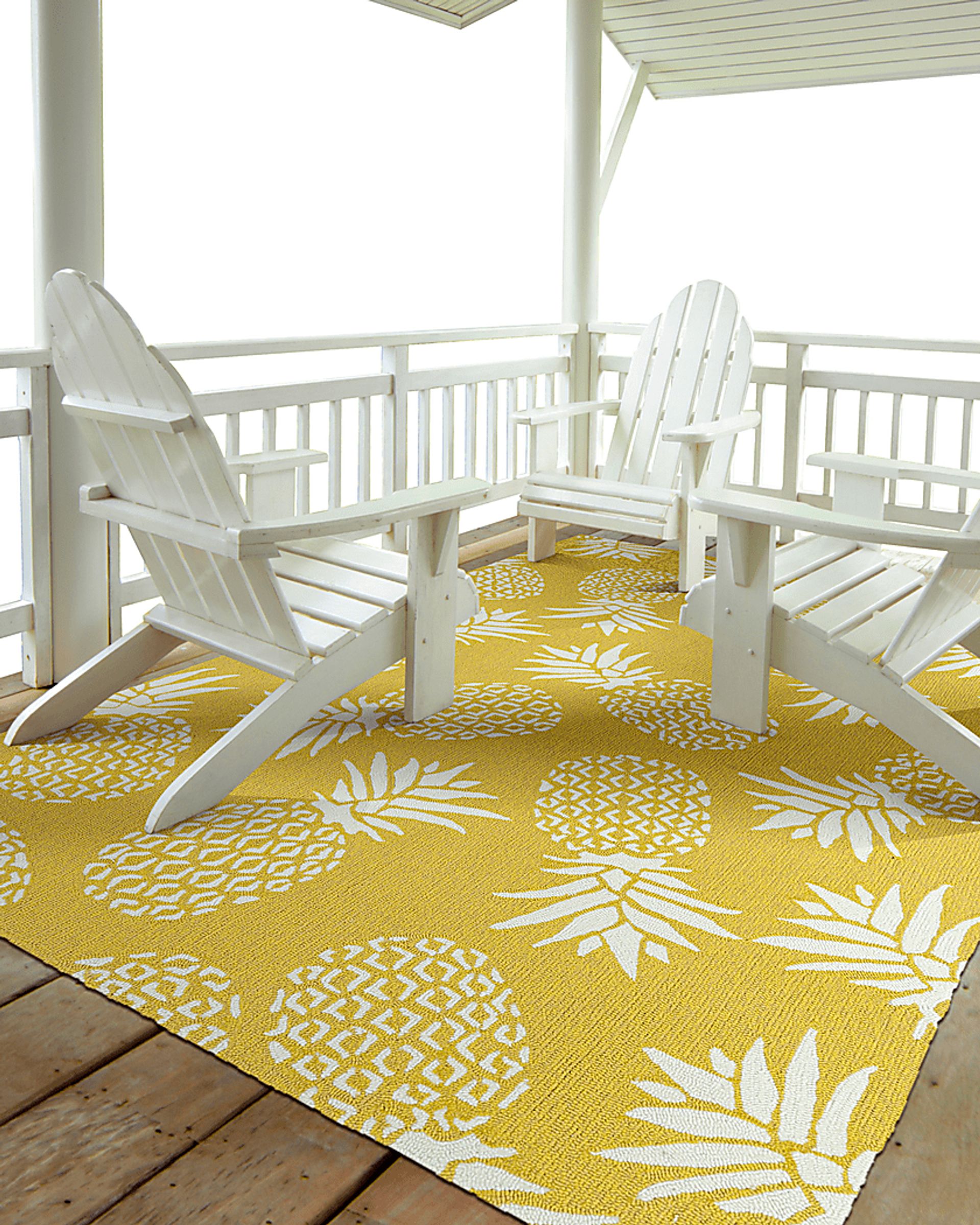 Pineapple Paradise Gold 7'6 x 9' Indoor/Outdoor Rug - Image 2