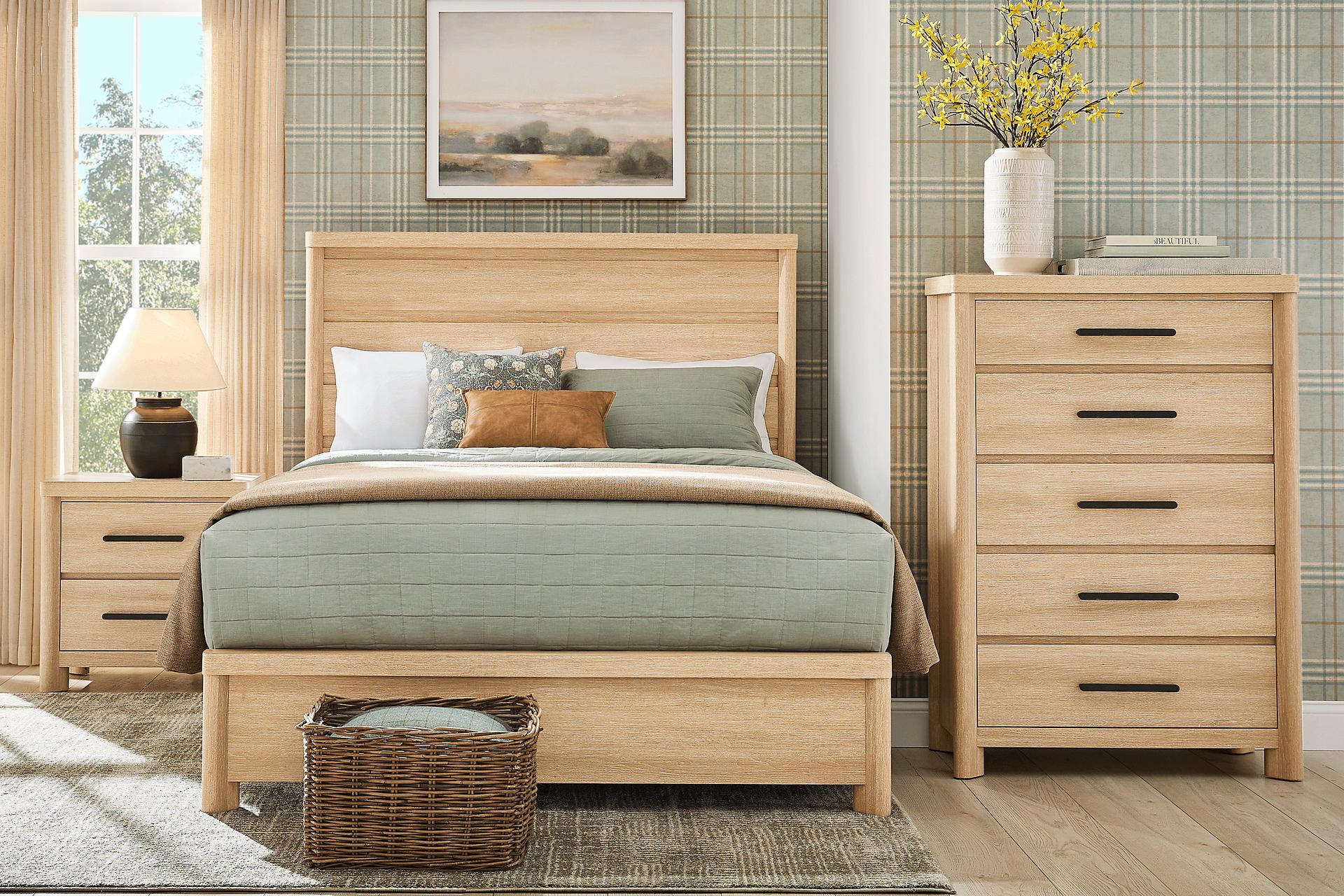 Pinebrook Natural 5 Pc King Panel Bedroom