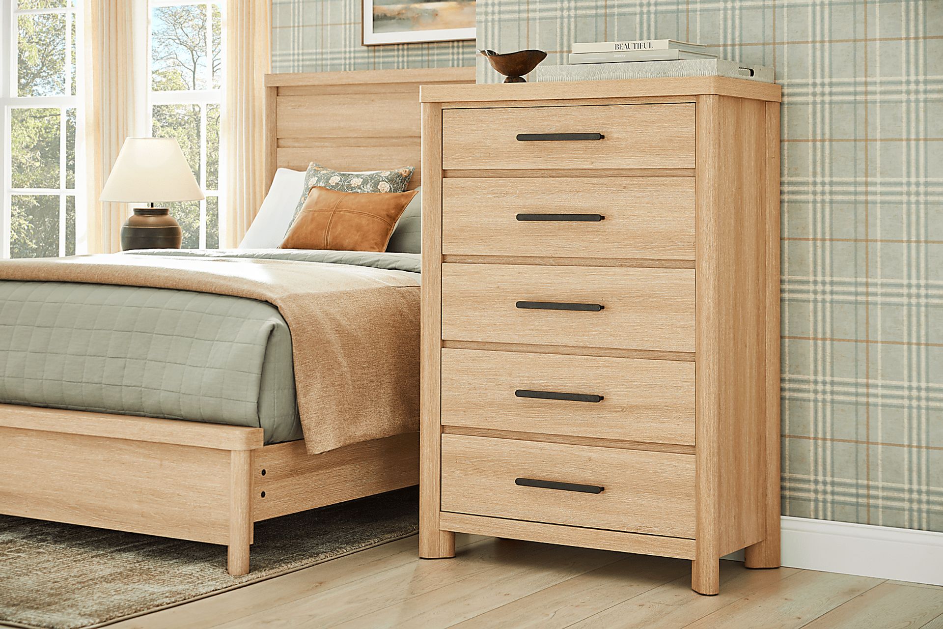 Pinebrook Natural 5 Pc Queen Panel Bedroom - Image 6