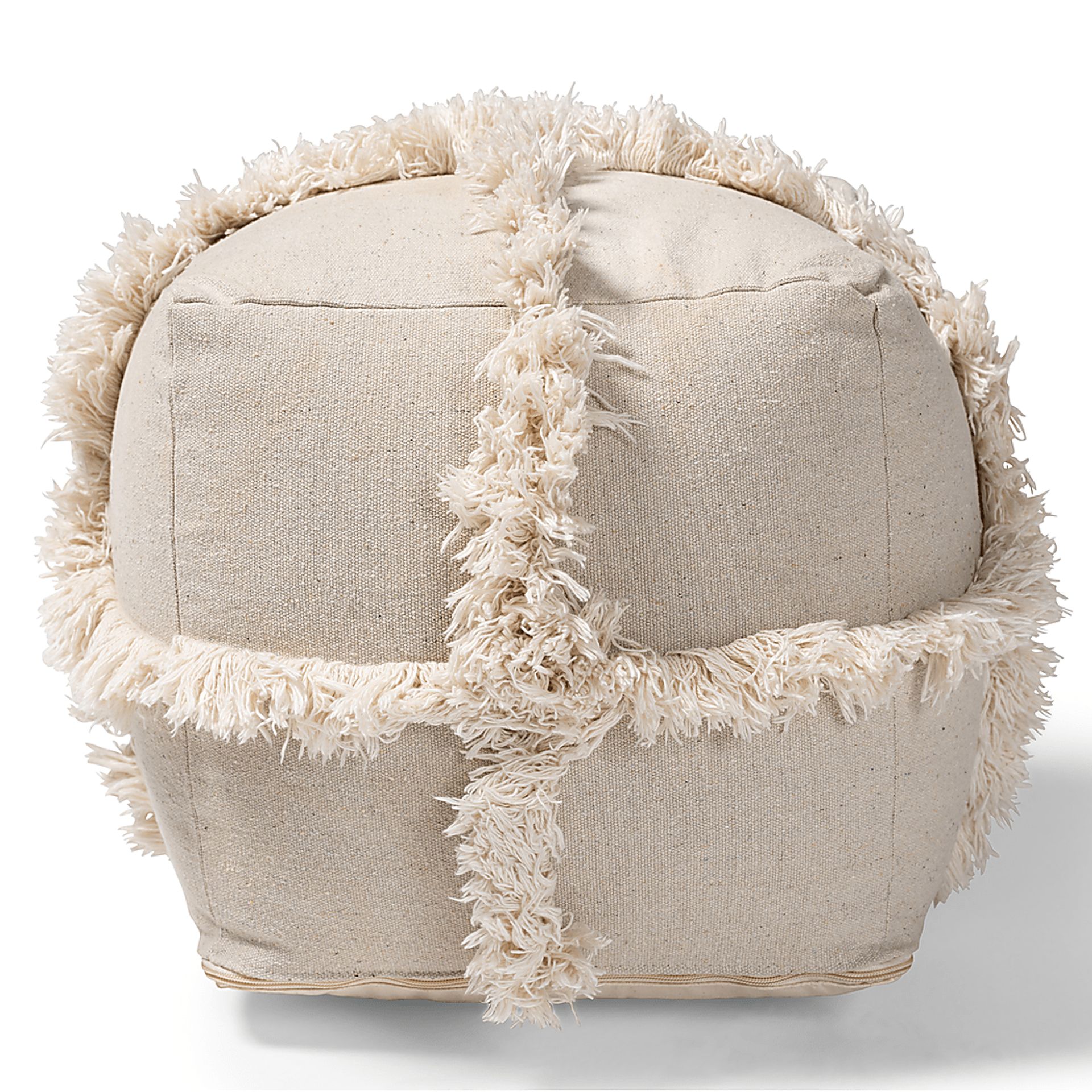 Pineview Court Beige Pouf - Image 2
