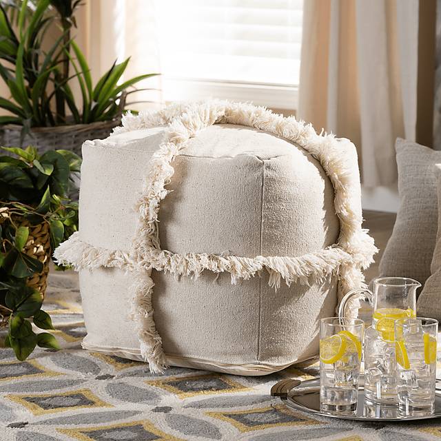 Pineview Court Beige Pouf - Thumbnail - Image 4