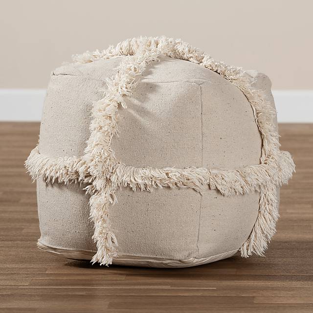 Pineview Court Beige Pouf - Thumbnail - Image 5