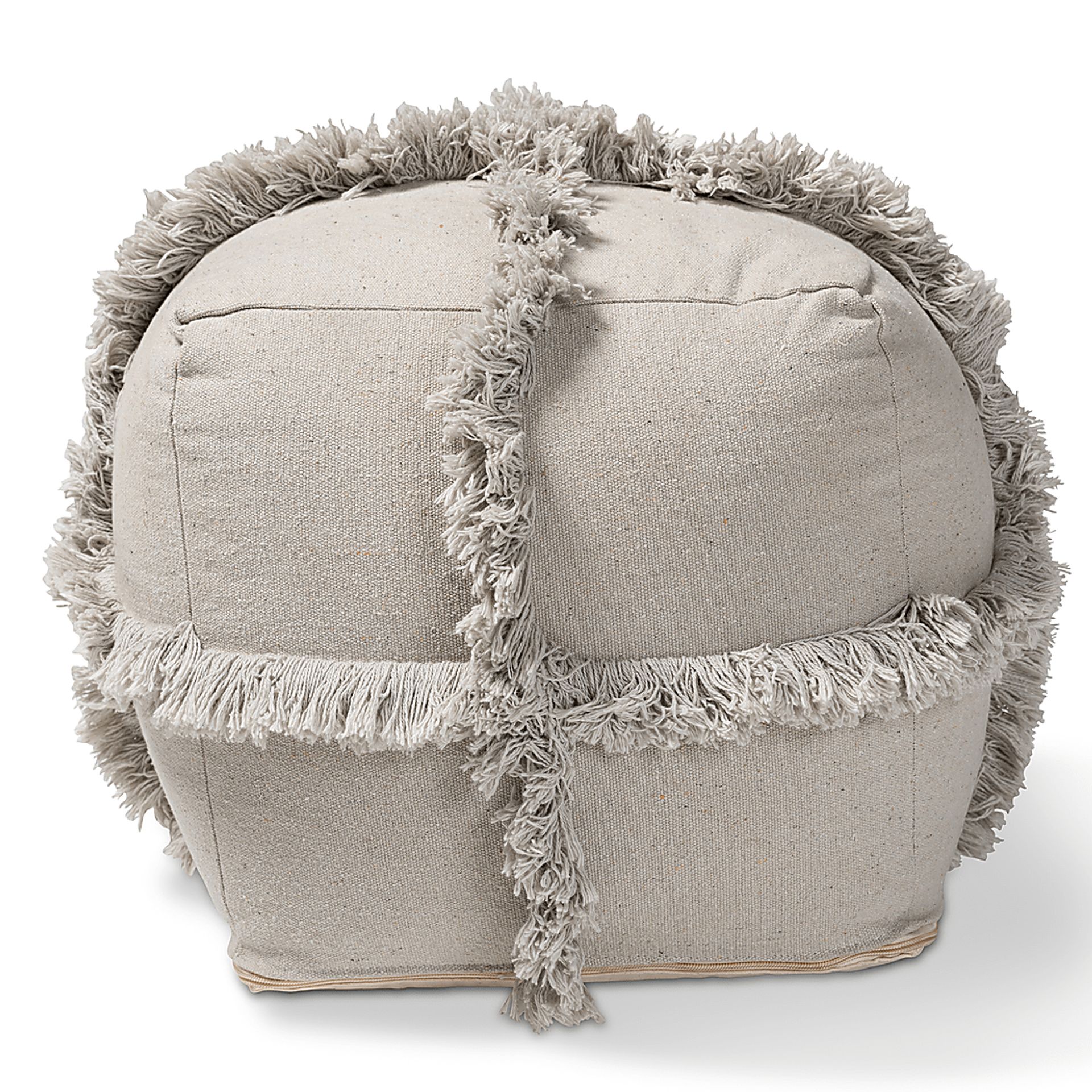 Pineview Court Gray Pouf - Image 2