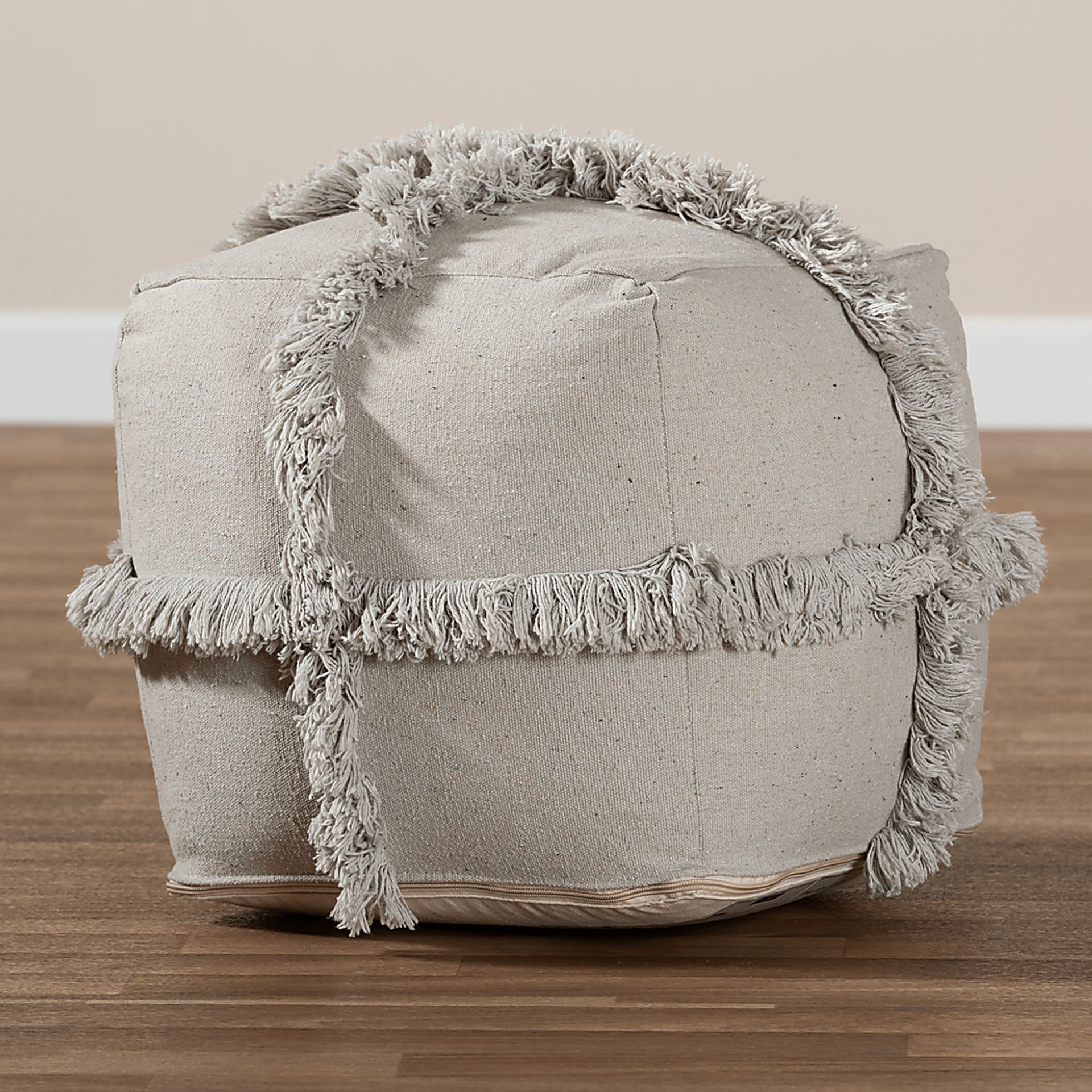Pineview Court Gray Pouf - Image 5