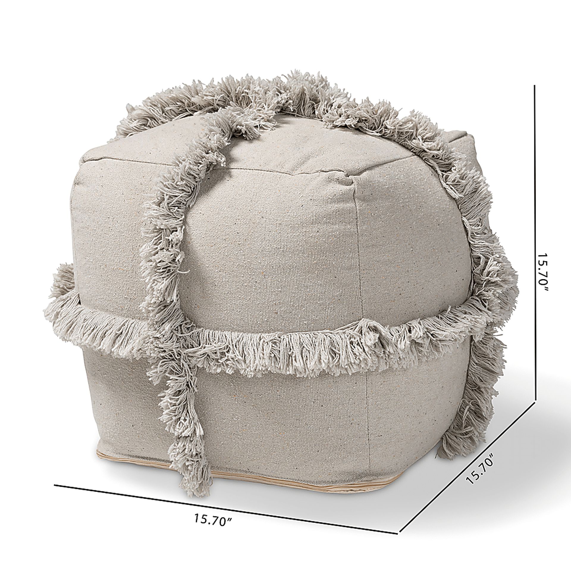 Pineview Court Gray Pouf - Image 6