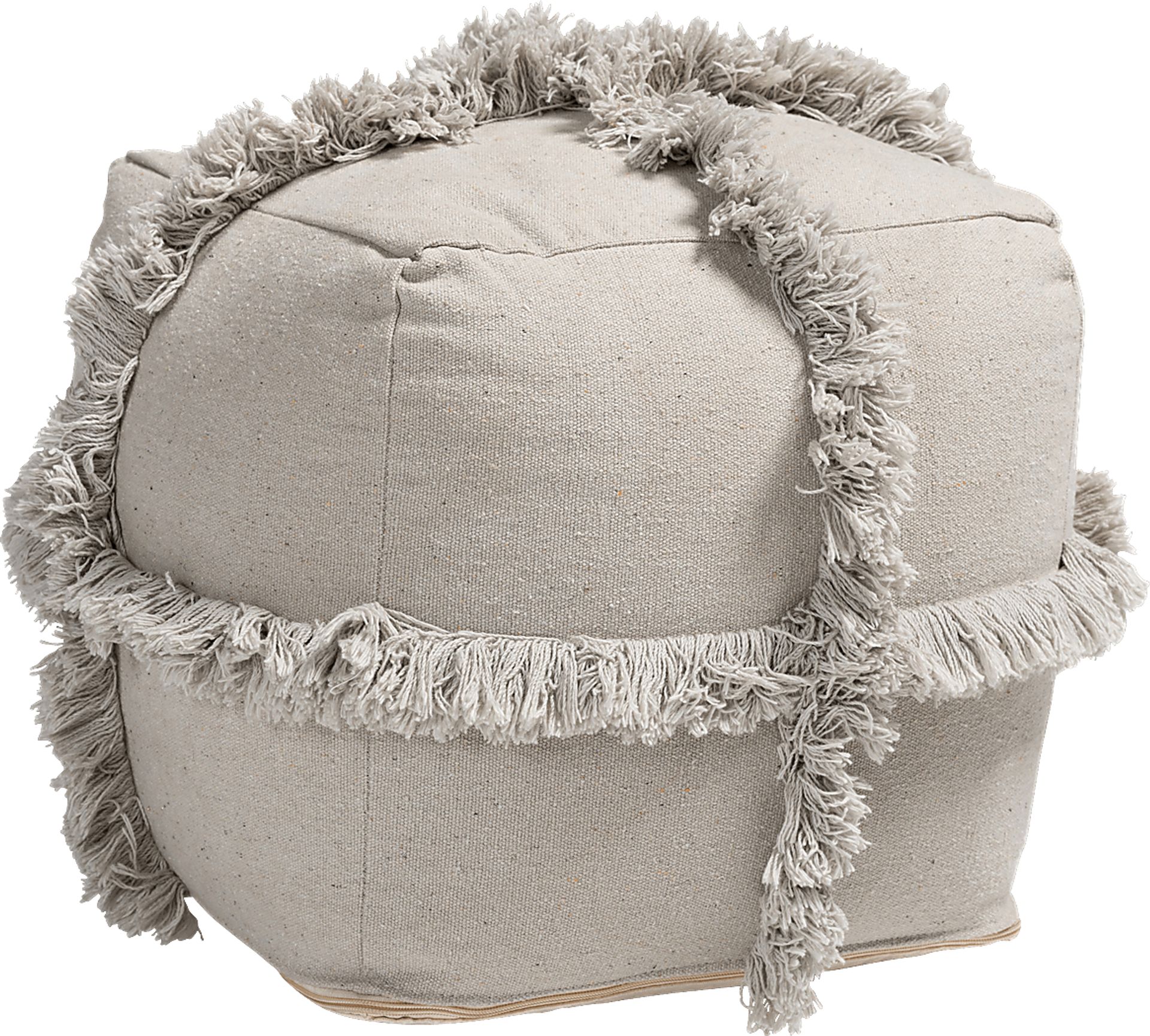 Pineview Court Gray Pouf - Image 1