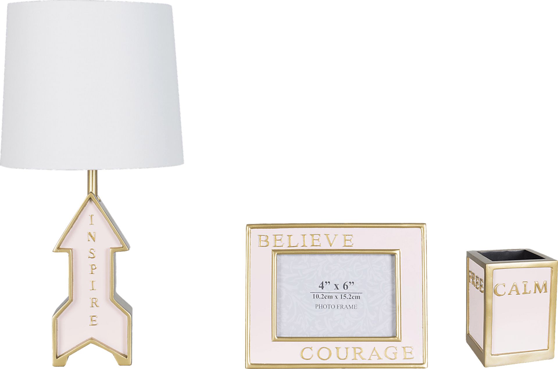 Kids Pink Arrow 3 Pc Lamp Set - Image 1