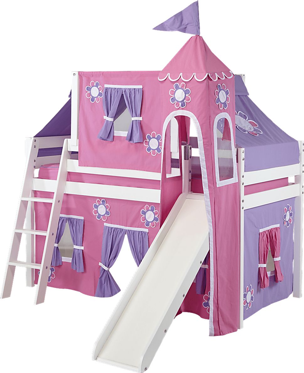 Pink Cottage White Colors,White 9 Pc Loft Bed Rooms To Go